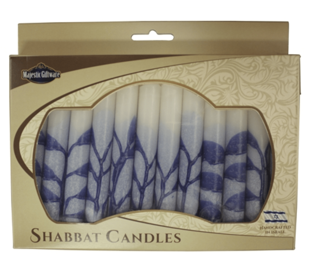 Israeli Hand Crafted Tree Blue Shabbat Candles | Set of 12、mySite、topwebapps