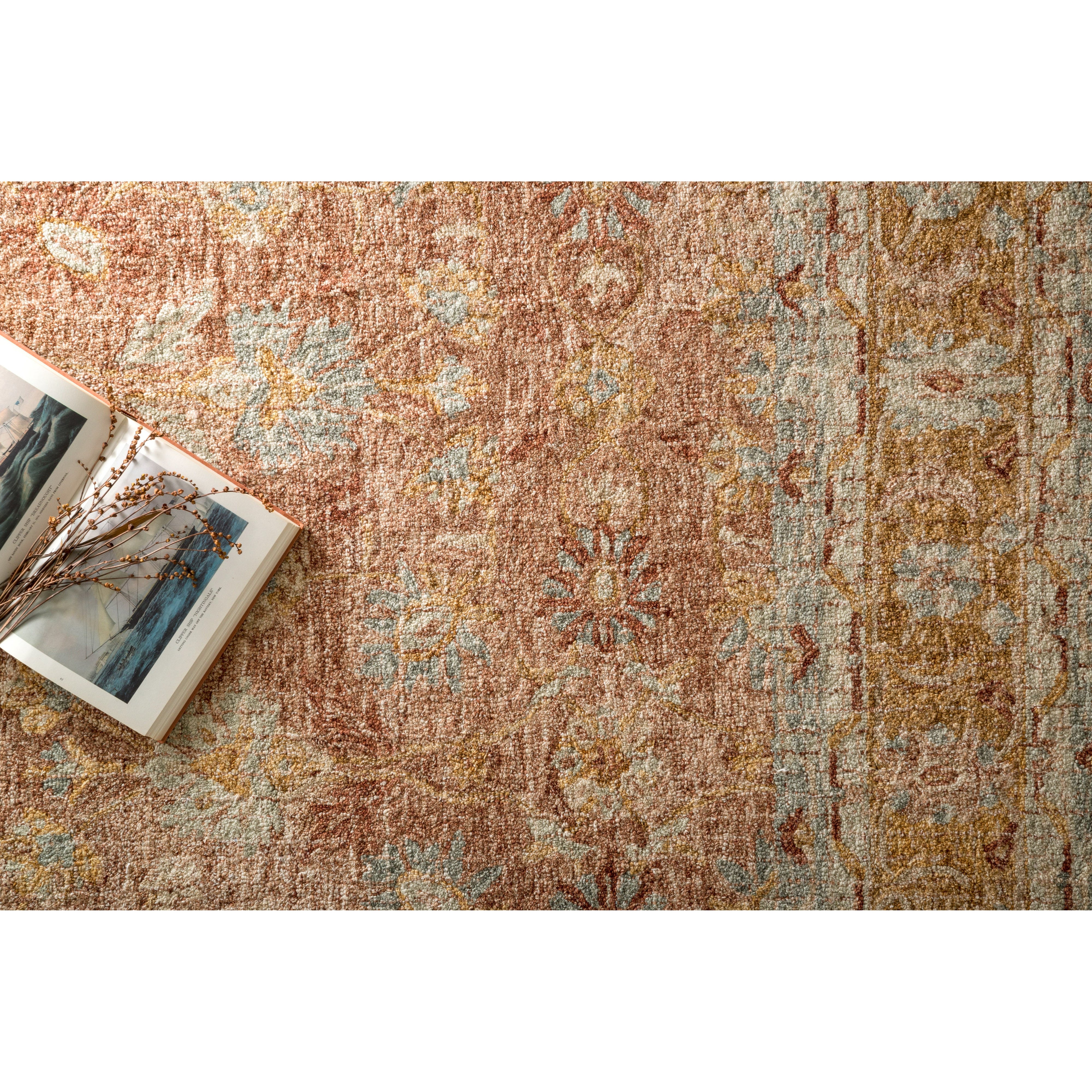 Julian Terracotta Gold Area Rug、mySite、gigharbornorthrealestate