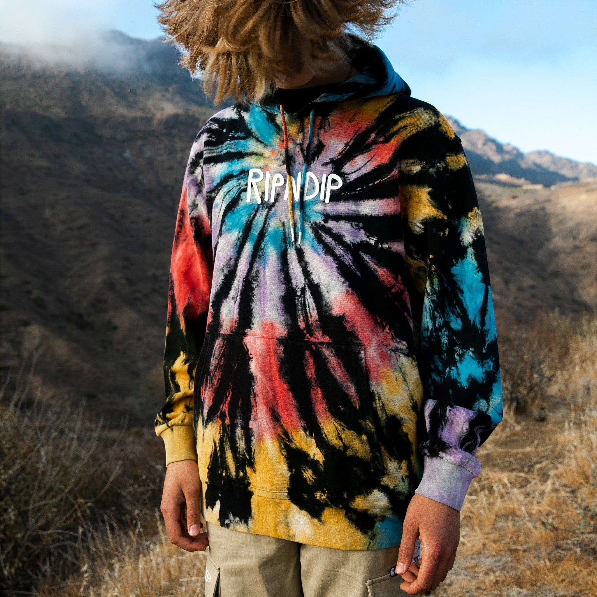  Rubber Logo Hoodie (Sunburst Spiral Tie Dye)、mySite、merchandisen