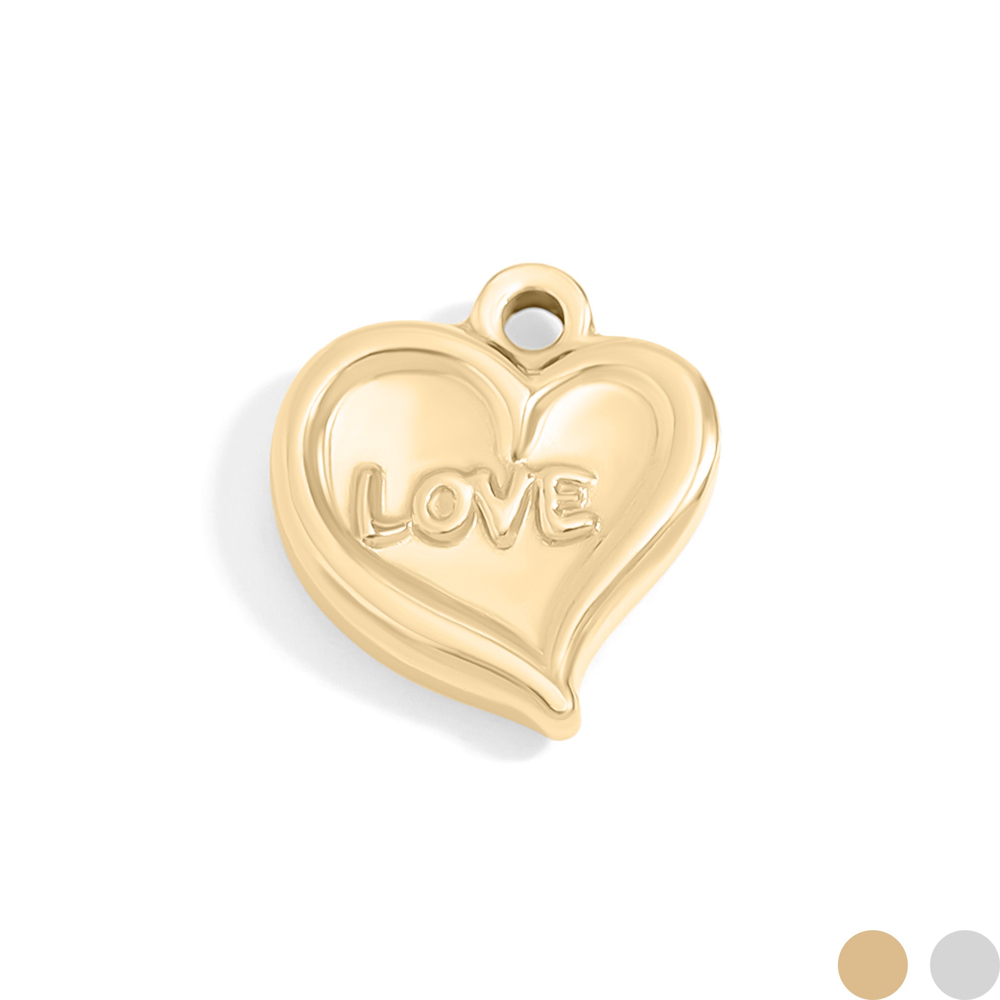 18K Gold PVD Stainless Steel Love Heart Charm / PDL0106、mySite、dreamappss