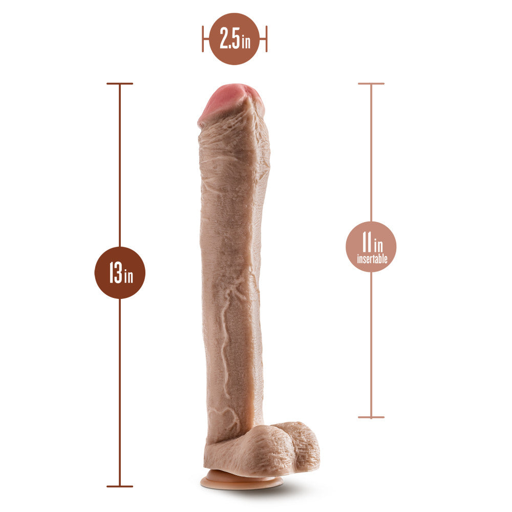 Dr. Skin By Blush® | Mr. Ed 13 Inch Long Dildo with Suction Cup & Balls Beige、mySite、bottomscart