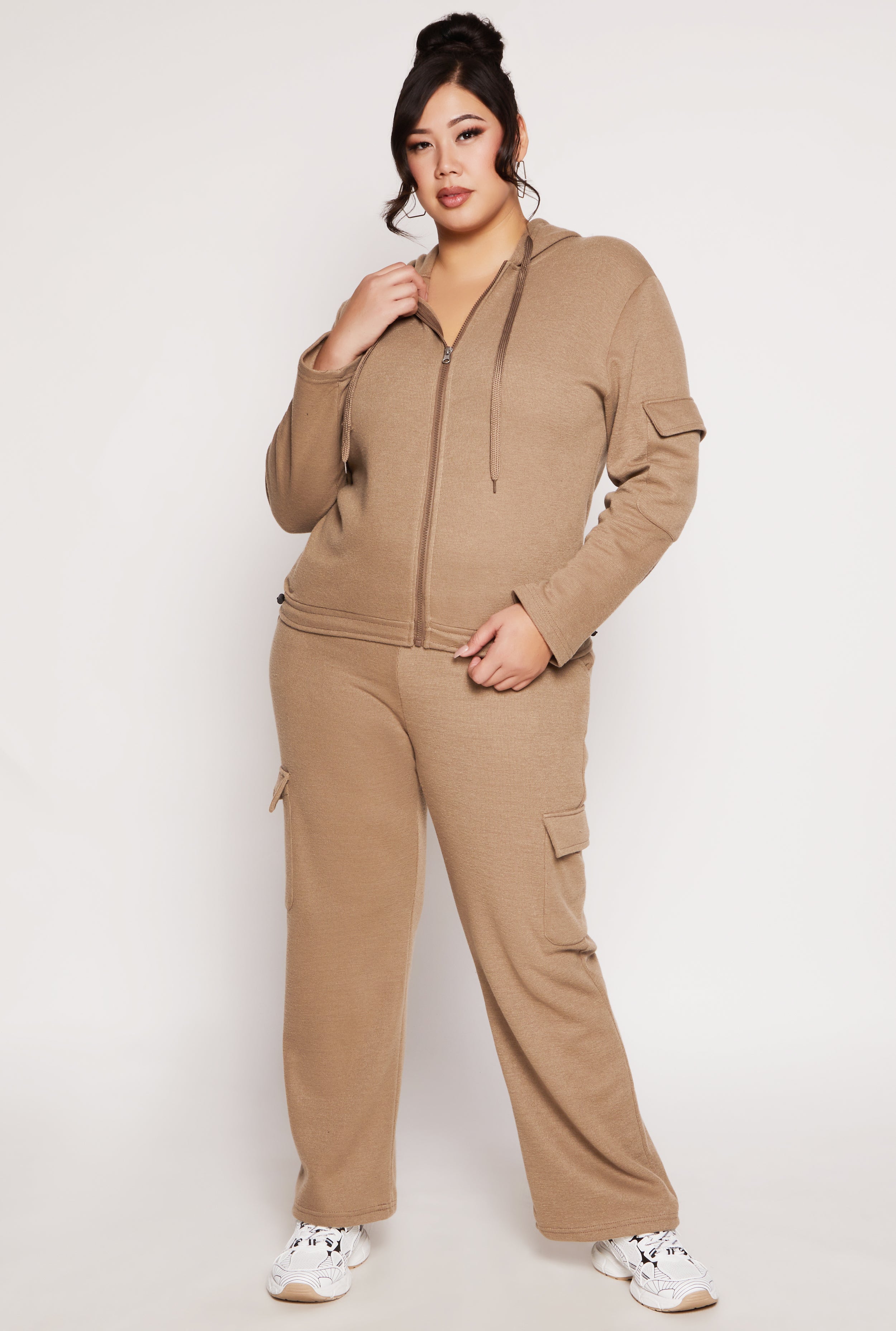 Plus Size Drawstring Cargo Sweatpants、mySite、camillekostekn