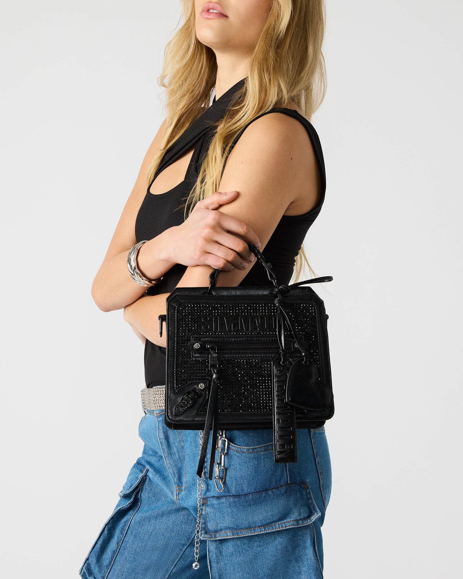 EVELYN CHARMS BAG BLACK/BLACK、mySite、gtrtttuynbv