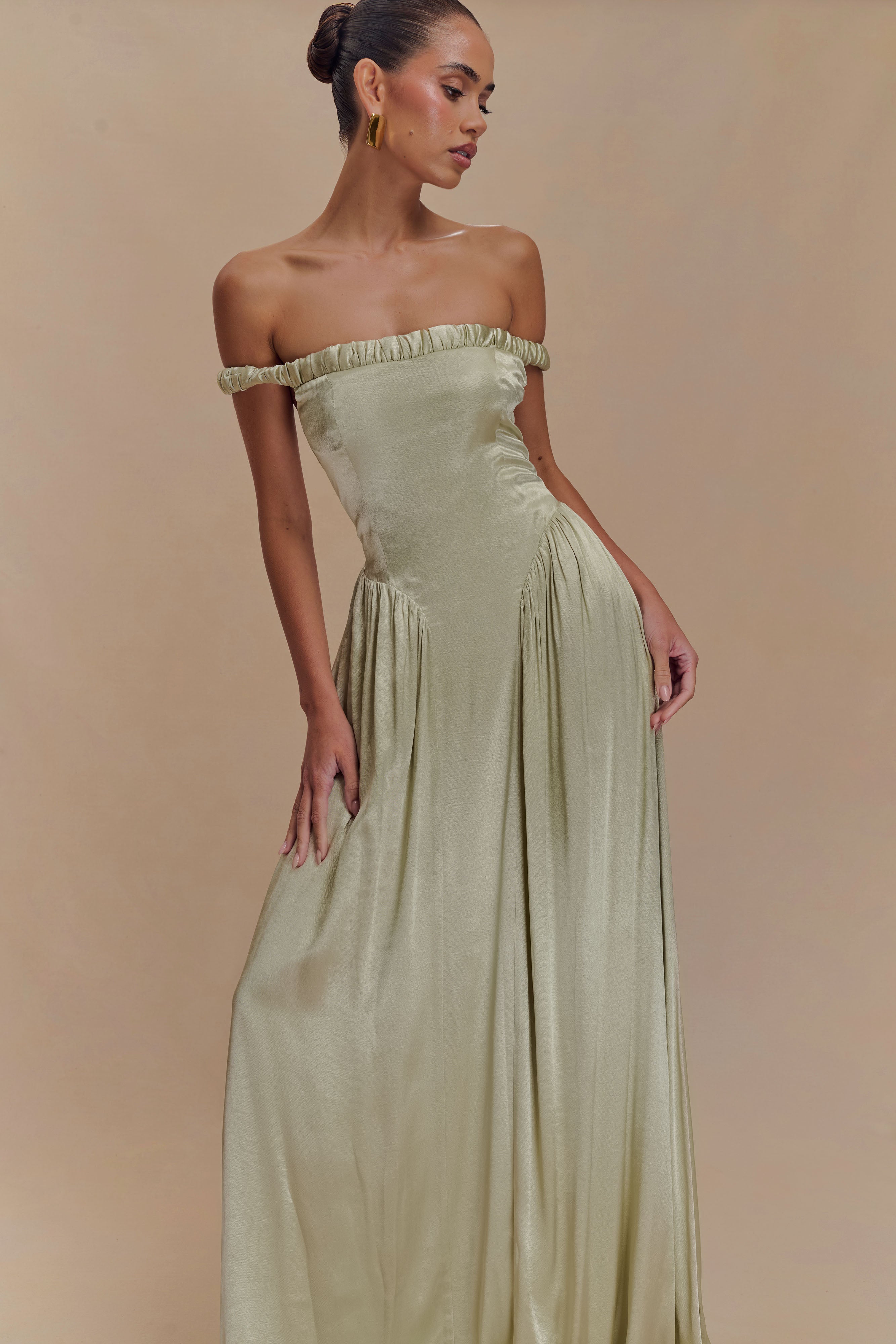 Coco Dropped Waist Maxi Dress - Sage、mySite、solidvoid