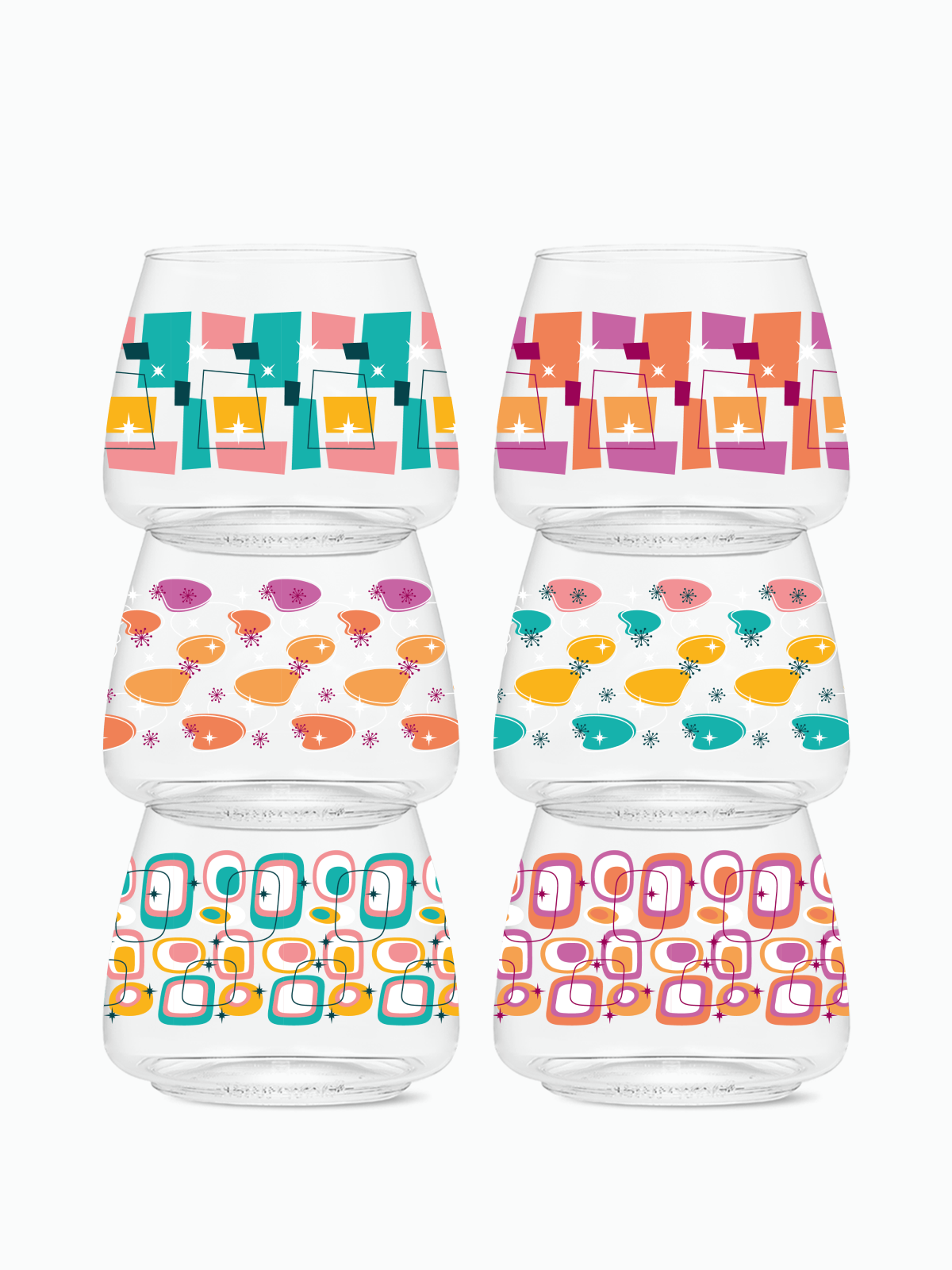 Mid-Century Retro Pattern - POP 12oz Rocks、mySite、camillekostekn