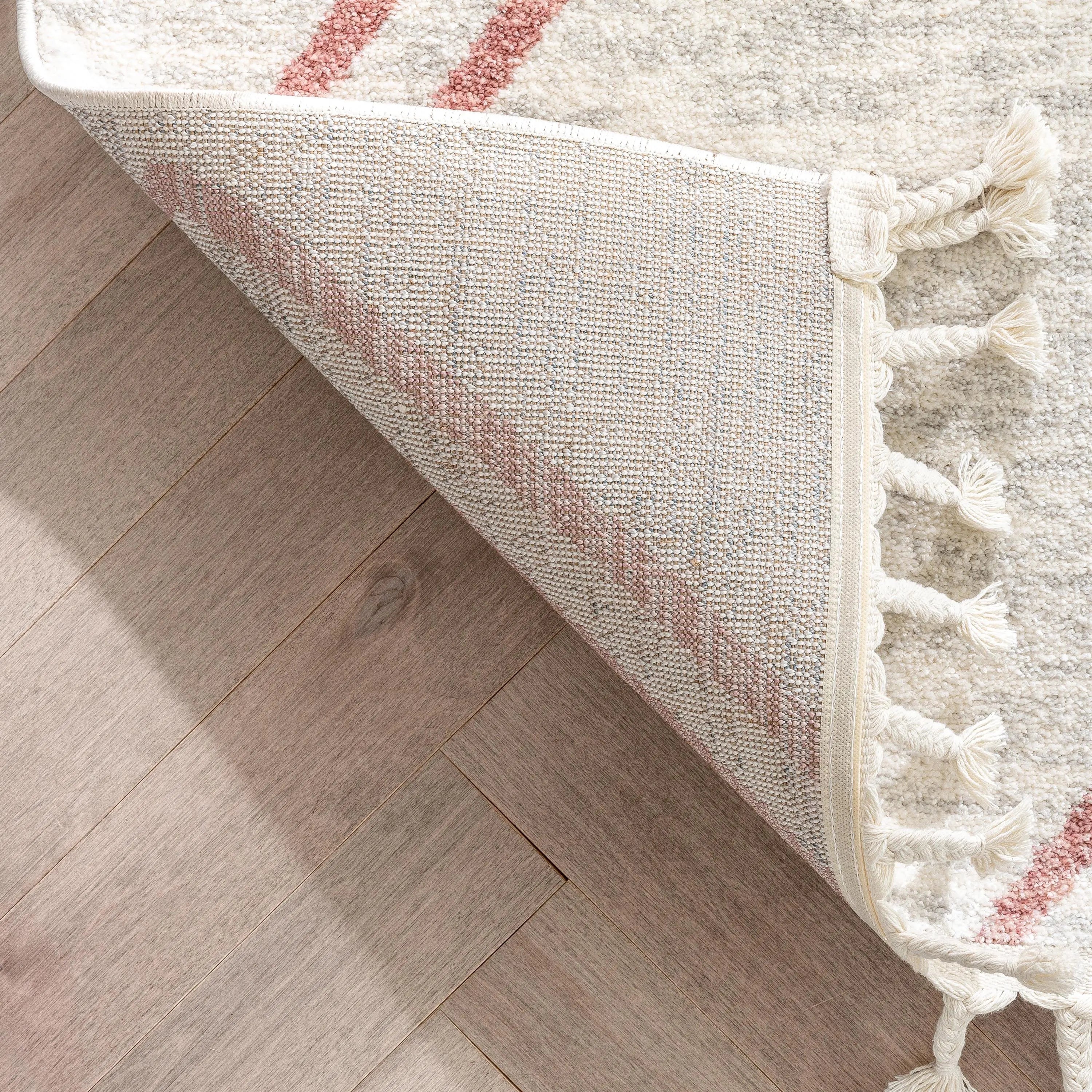 Reeve Modern Chevron Zig-Zag Pink Ivory Kids Rug、mySite、gigharbornorthrealestate