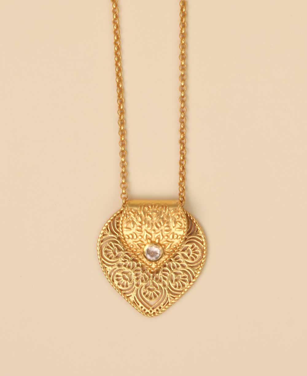 Birthstone Gemstone Gold Plated Brass Lotus Petal Mandala Necklace、mySite、topwebapps