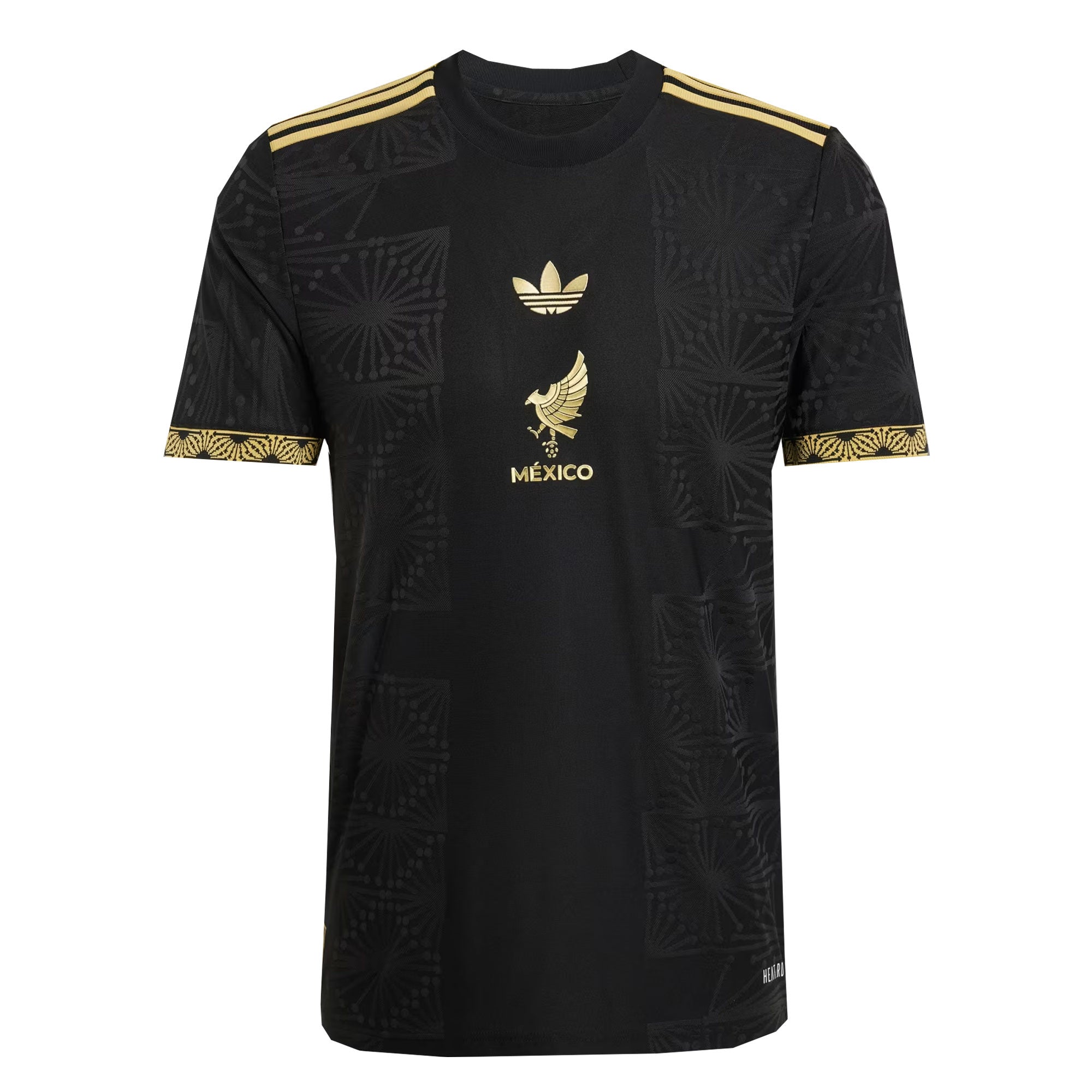 adidas Men's Mexico Gold 2025/26 Jersey Black/Gold、mySite、noshort