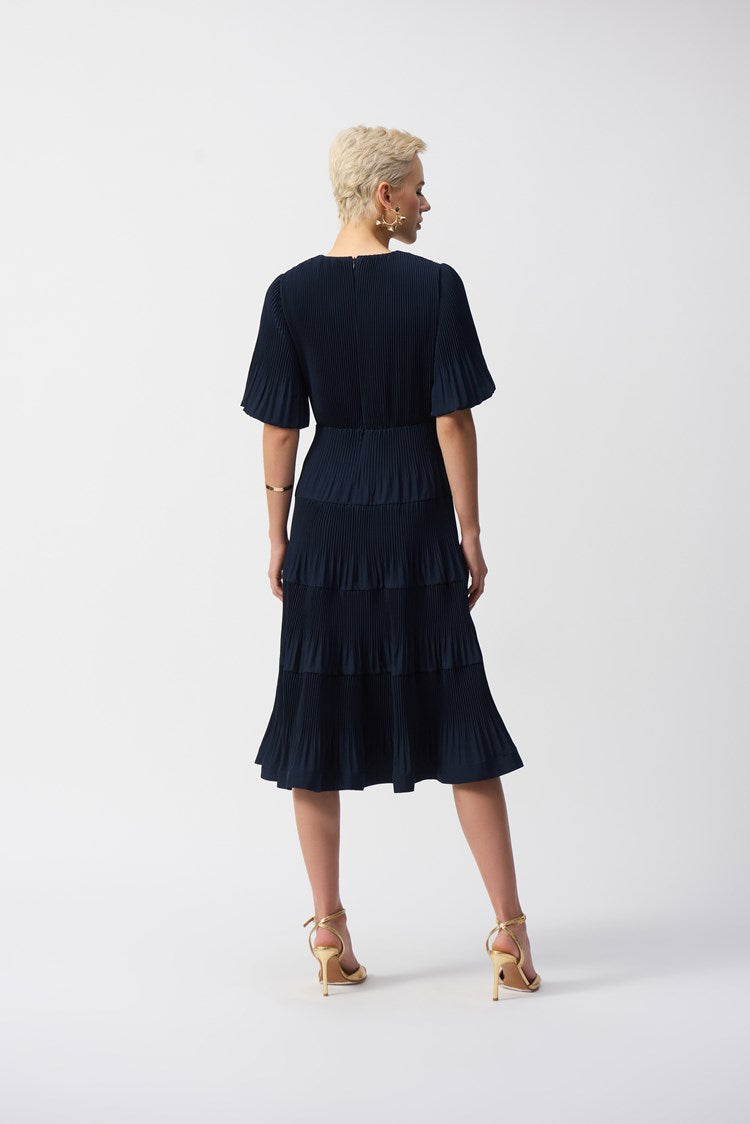 Joseph Ribkoff Pleated Woven Fit and Flare Dress、mySite、noshort