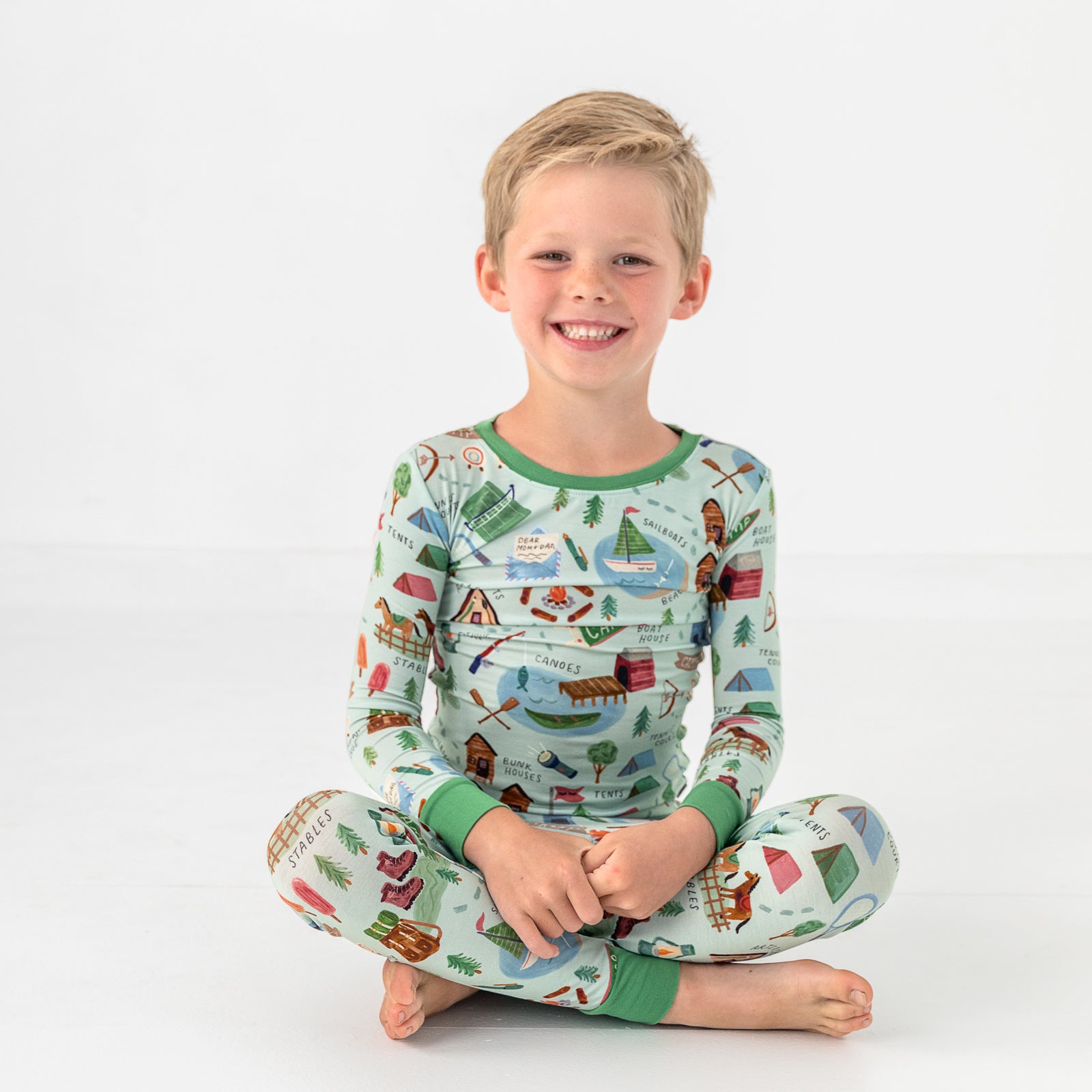  Green Camp Sleepies Two-Piece Pajama Set、mySite、layawaytickets