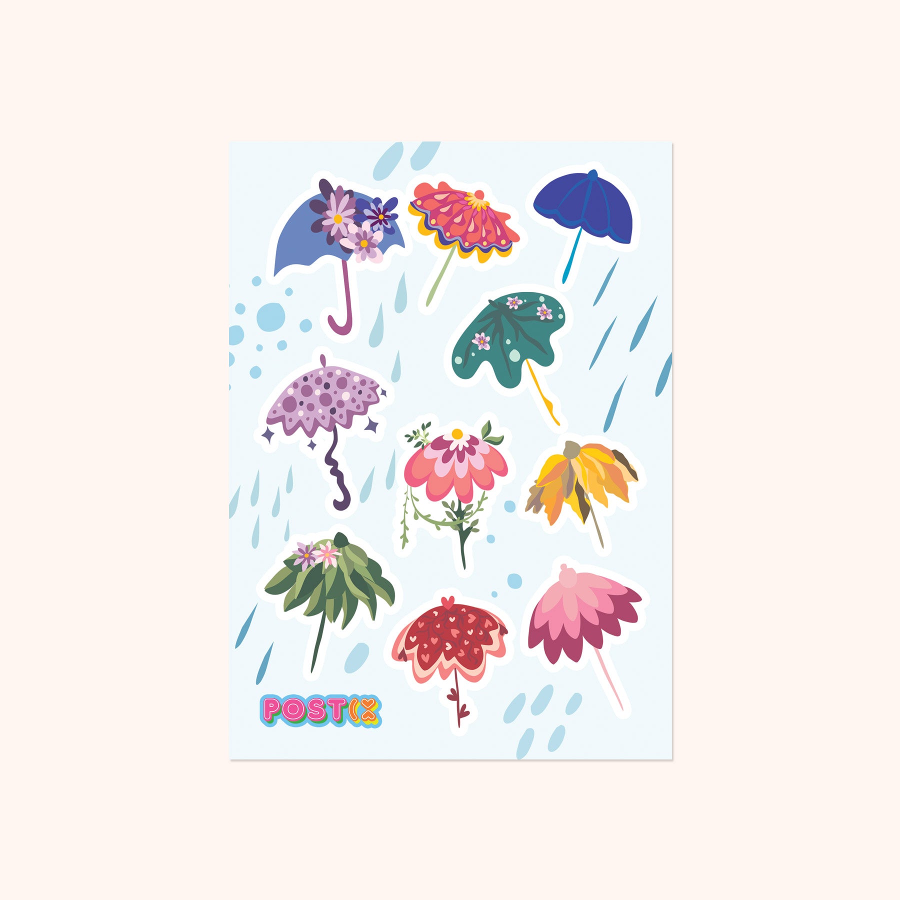  Umbrellas of Chantilly Sticker Sheet、mySite、ghnorth