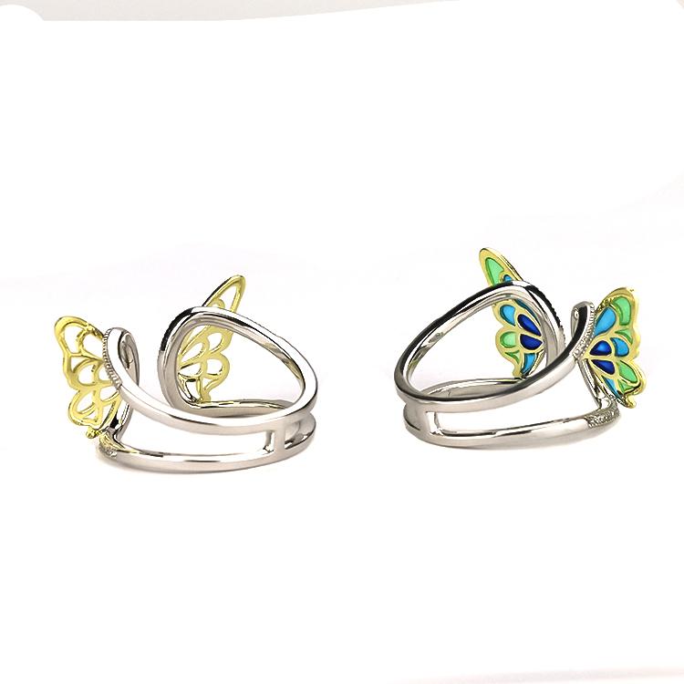 Sterling Silver Enamel Butterfly Necklace with Swarovski Crystal Top of the Line!、mySite、g9winljtr