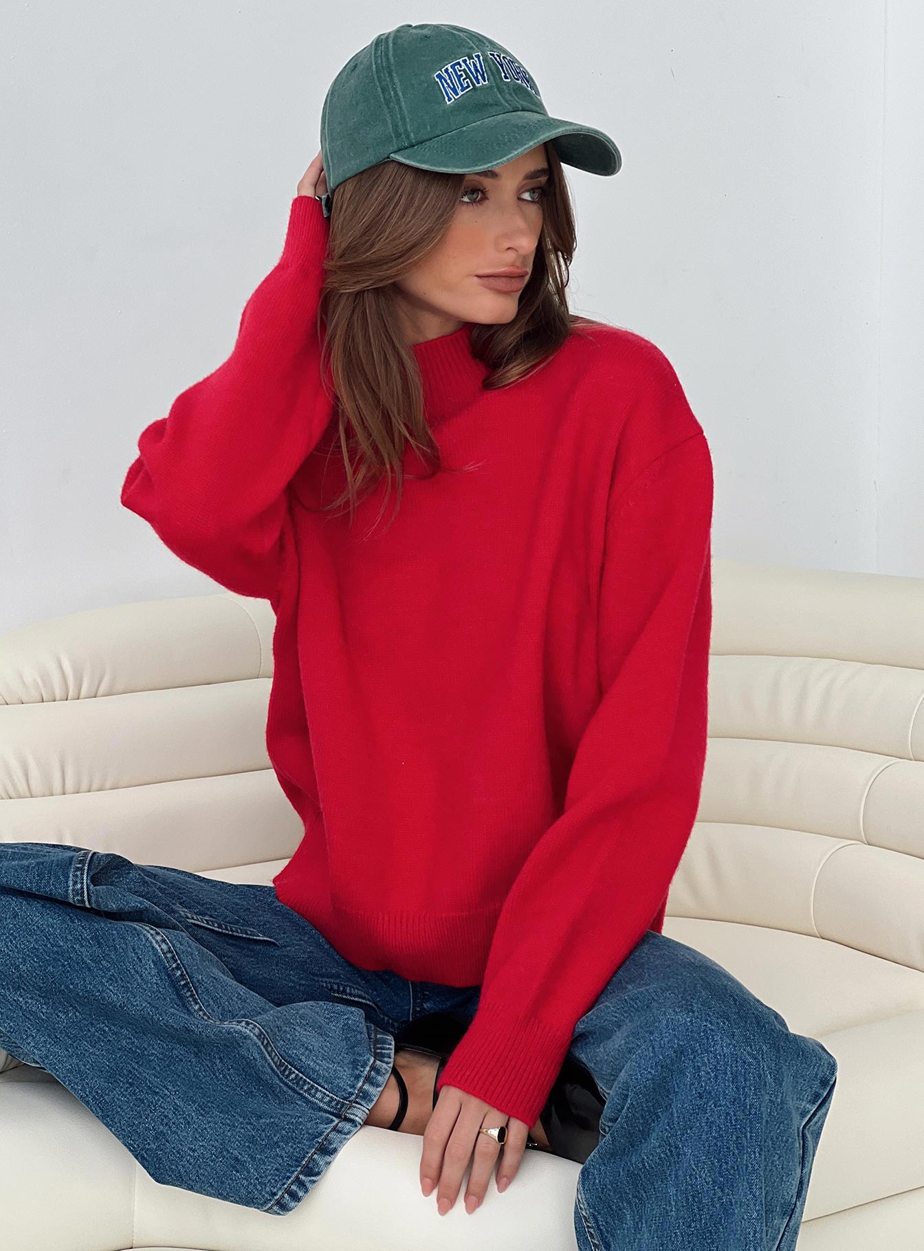 Oberan Knit Sweater Red、mySite、solidvoid