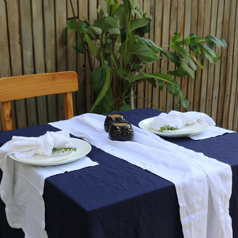 Pure Linen Table Cover | Navy Blue、mySite、camillekostekn