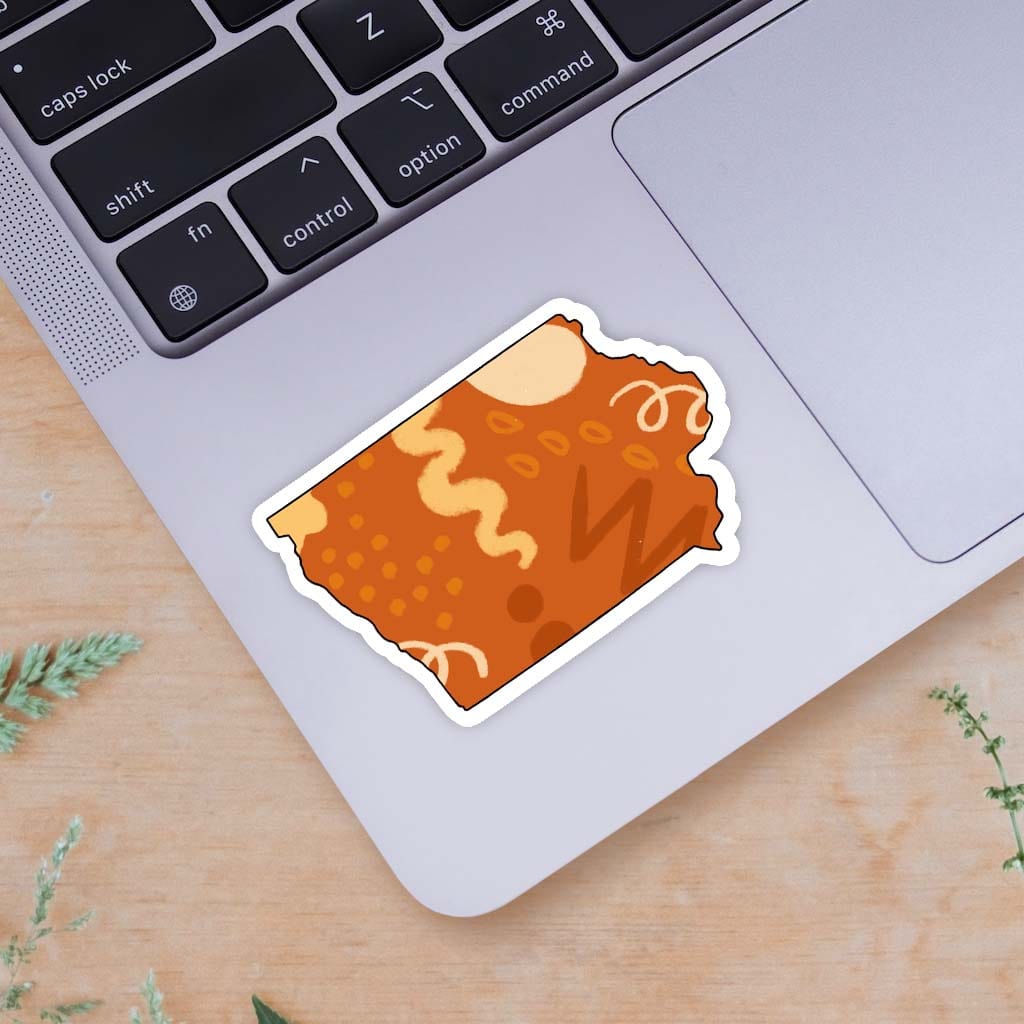  Iowa Orange Abstract Sticker、mySite、elrpsem3k