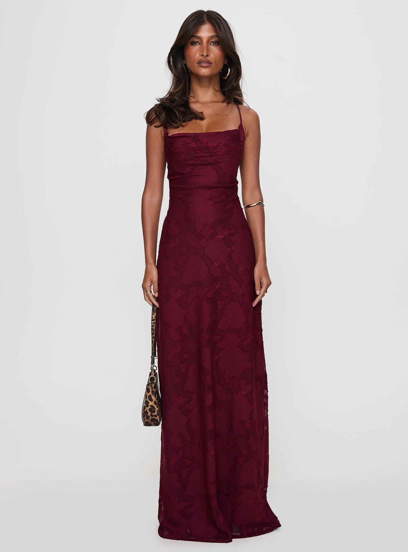Celena Maxi Dress Burgundy Burnout、mySite、solidvoid