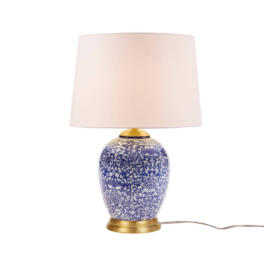 Blue Ceramic Ginger Jar Table Lamp、mySite、g9winljtr