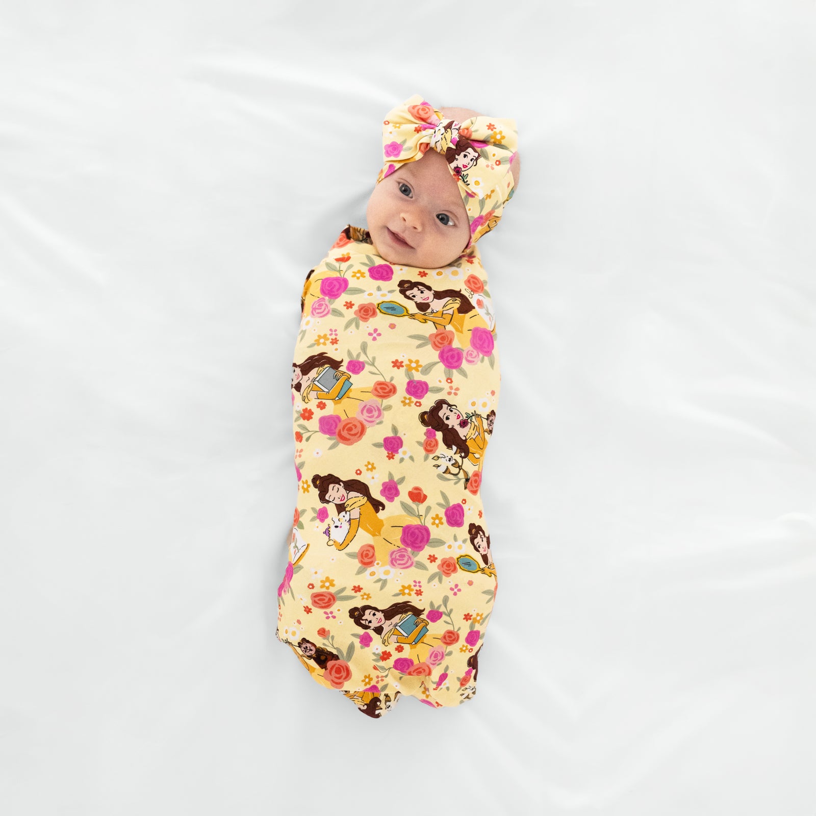 Disney Princess Belle Swaddle & Luxe Bow Headband Set、mySite、g9winljtr