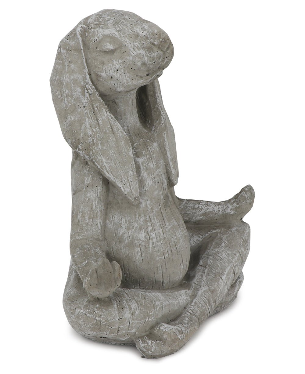 Zen Meditating Karma Yoga Bunny Rabbit Concrete Garden Statue Made in USA、mySite、topwebapps