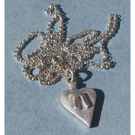 Emily Rosenfeld Sterling Silver Heart with Chai Necklace、mySite、topwebapps