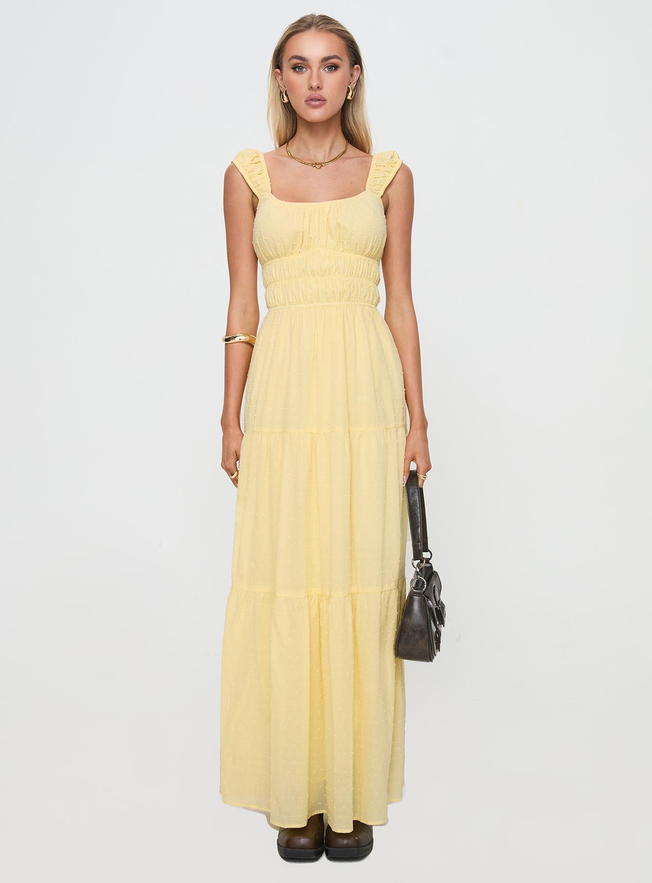 Skieler Maxi Dress Lemon、mySite、solidvoid