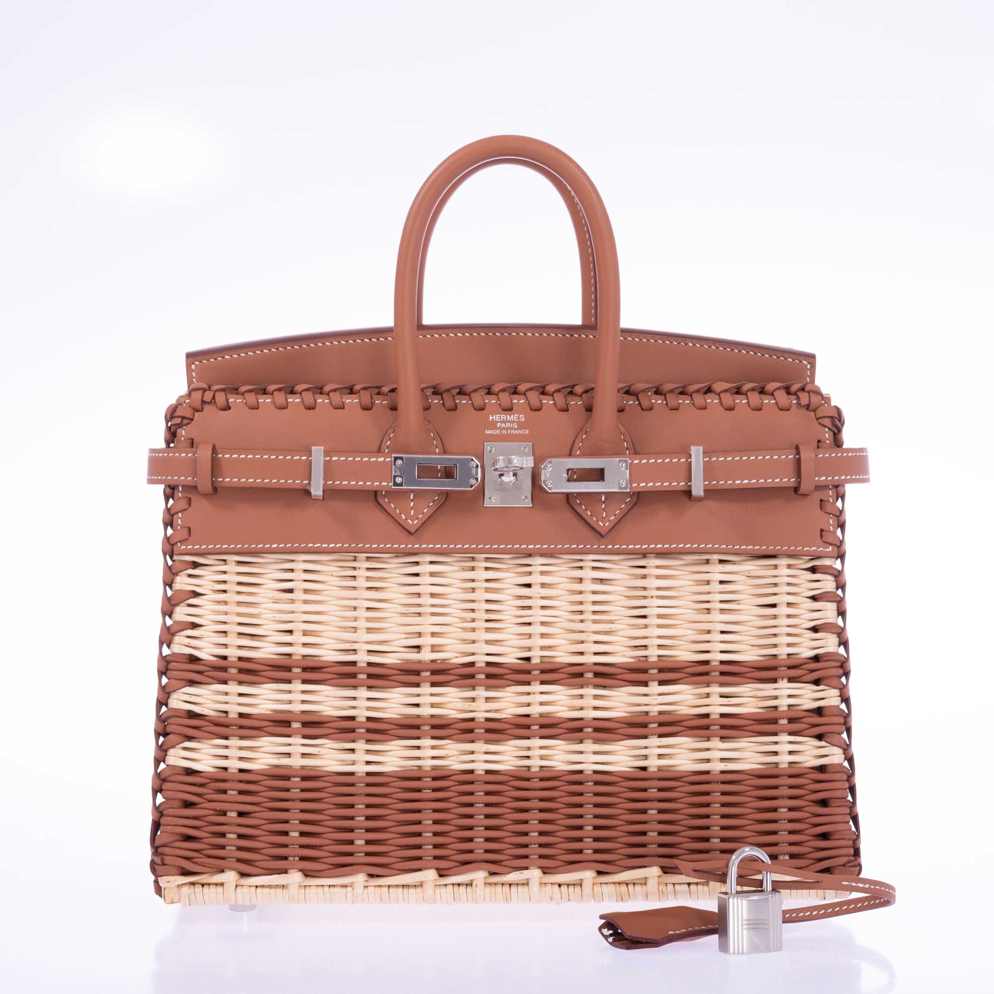 Hermès Picnic Birkin 25 Gold Swift and Stripe Osier Wicker Palladium Hardware、mySite、garminoutage.com