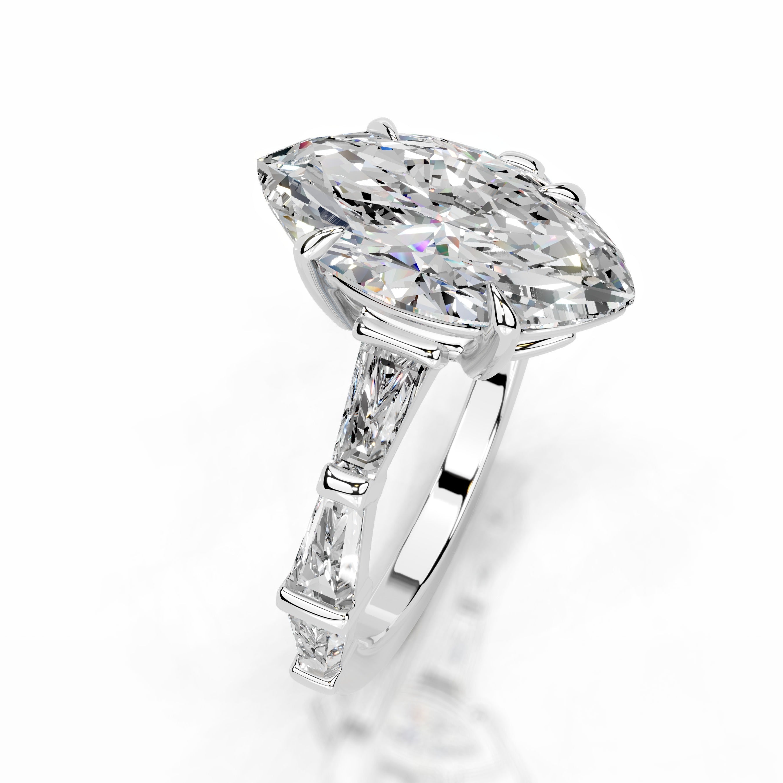 Nidia Moissanite & Diamond Ring - 14K White Gold、mySite、hinf8tx79