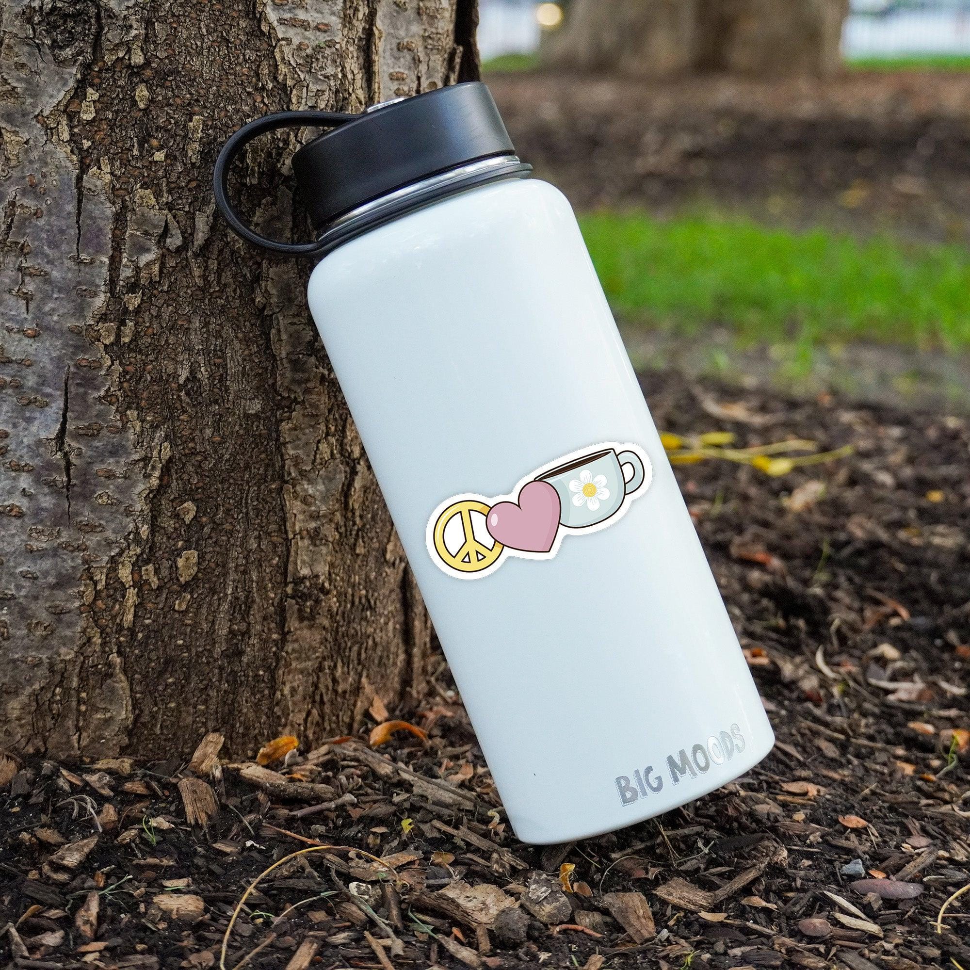  Peace, Love, and Coffee Sticker、mySite、ghnorth