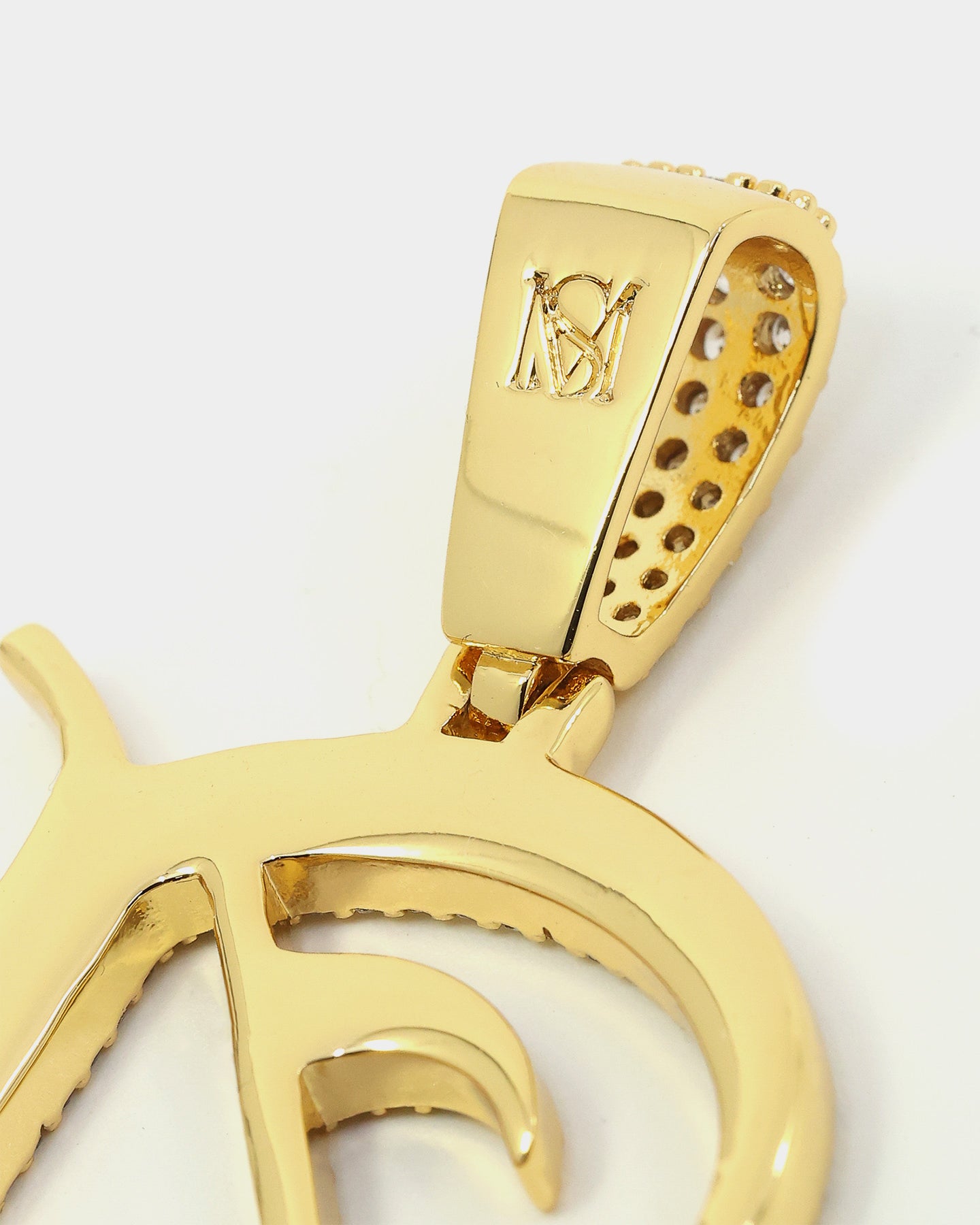 Saint Morta Gothic Iced Letter Pendant Iced Gold、mySite、zt4zffjzw