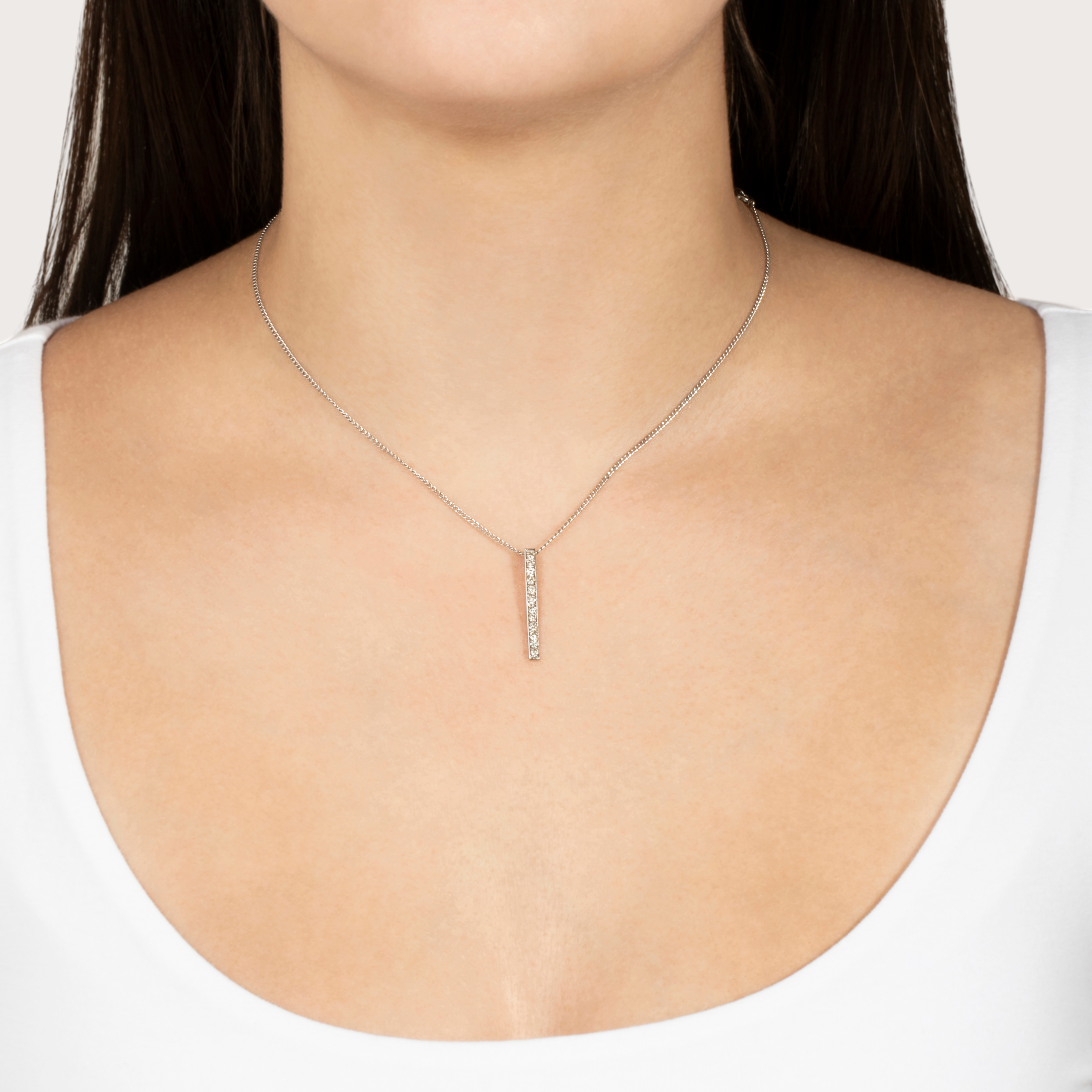 Vintage 14k White Gold .35cttw Diamond Modernist Pendant、mySite、hinf8tx79