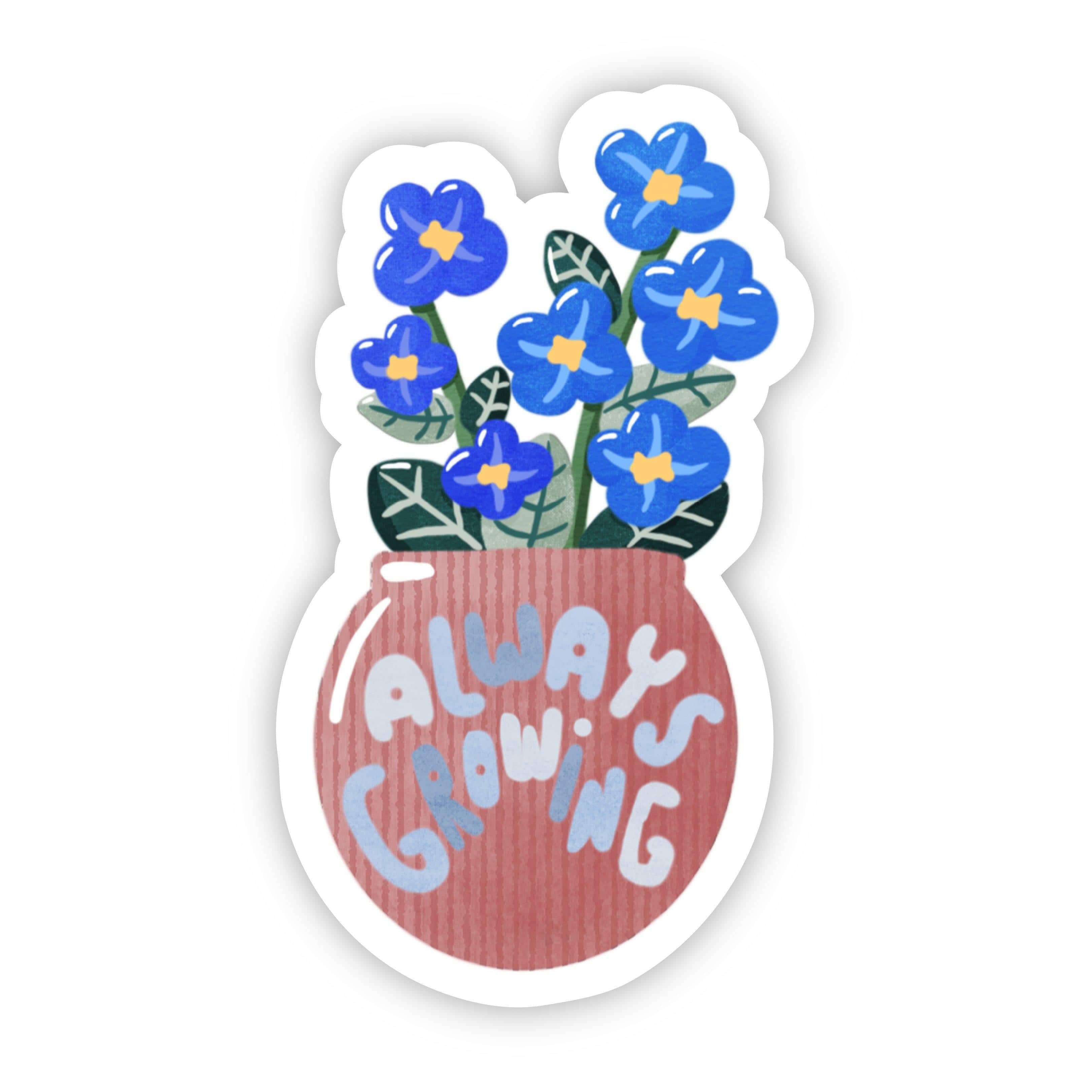  Always Growing Blue Floral Sticker、mySite、elrpsem3k