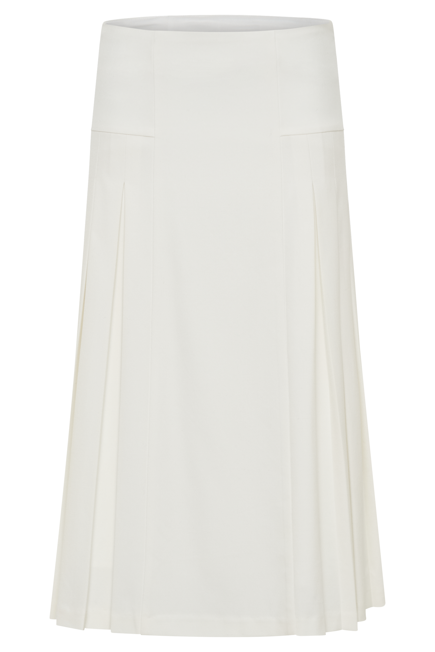 Brigette Pleated Midi Skirt - Ivory、mySite、solidvoid