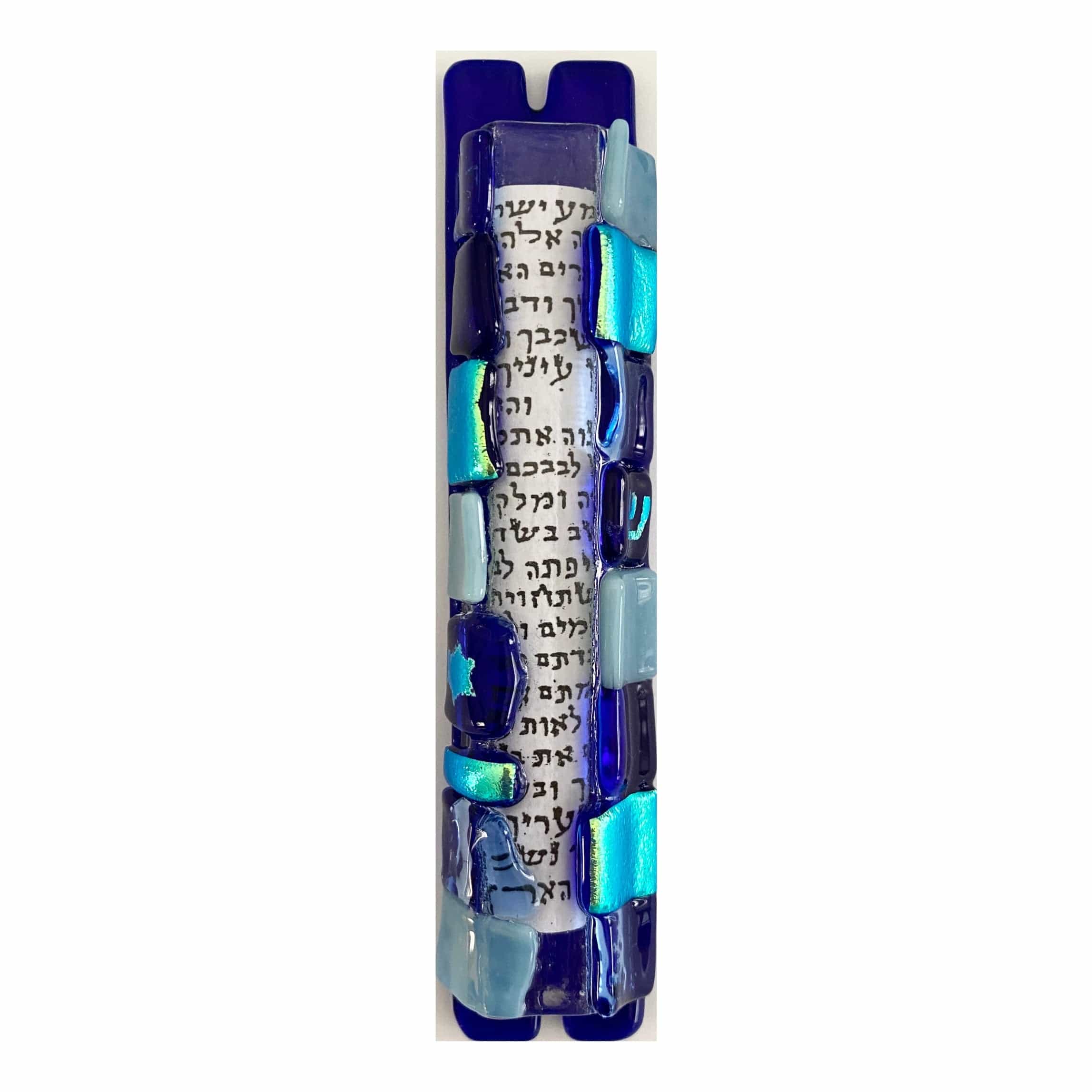 Blue Glass Mosaic Mezuzah by Sandi Katz、mySite、topwebapps