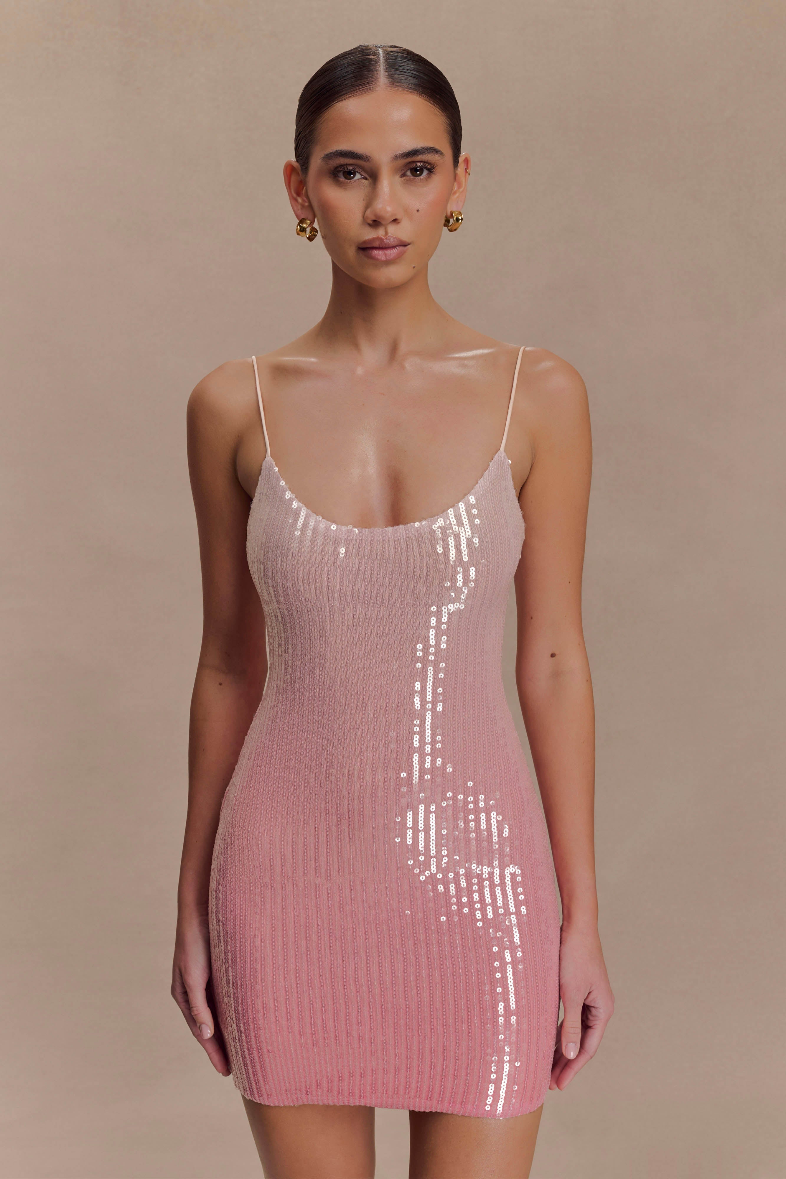 Mora Sequin Mini Dress - Ombre Pink、mySite、solidvoid
