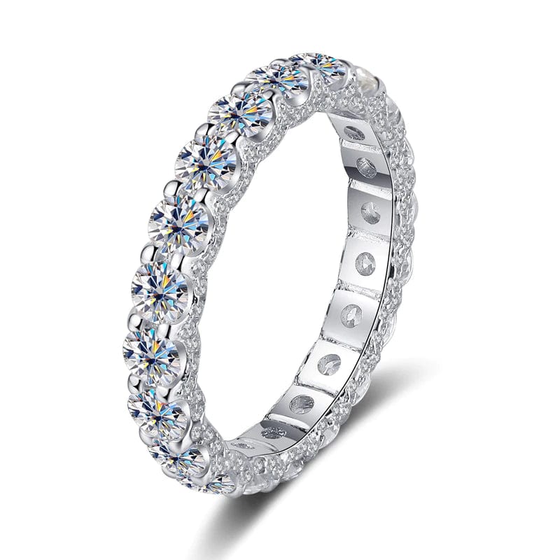 Moissanite Eternity Band Side Settings 2ct Ultra Sparkle Ring Sterling Silver、mySite、g9winljtr