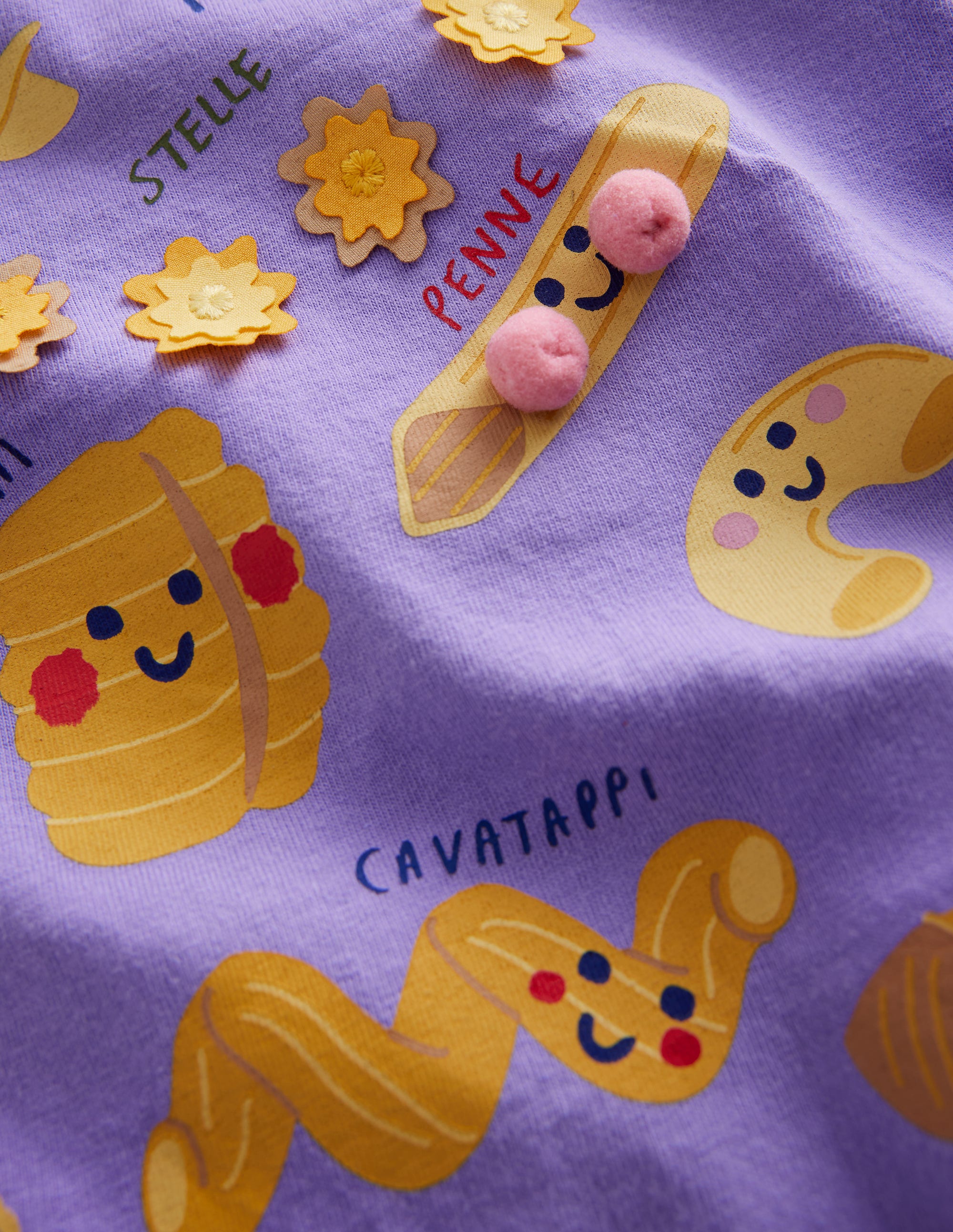  Printed Graphic T-Shirt-Aster Purple Pasta、mySite、ashleygrahame