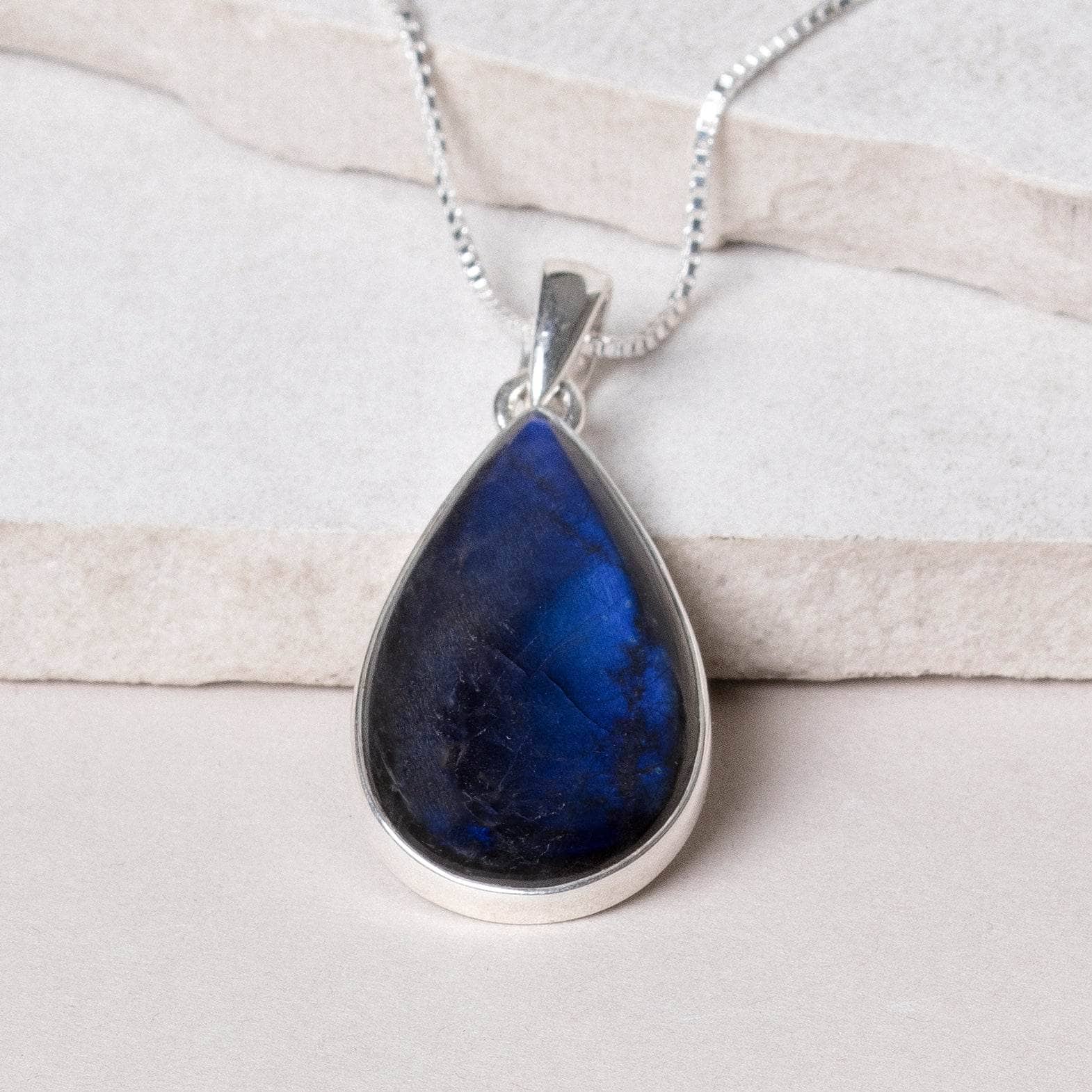 Genuine Labradorite Teardrop Pendant Necklace、mySite、hinf8tx79