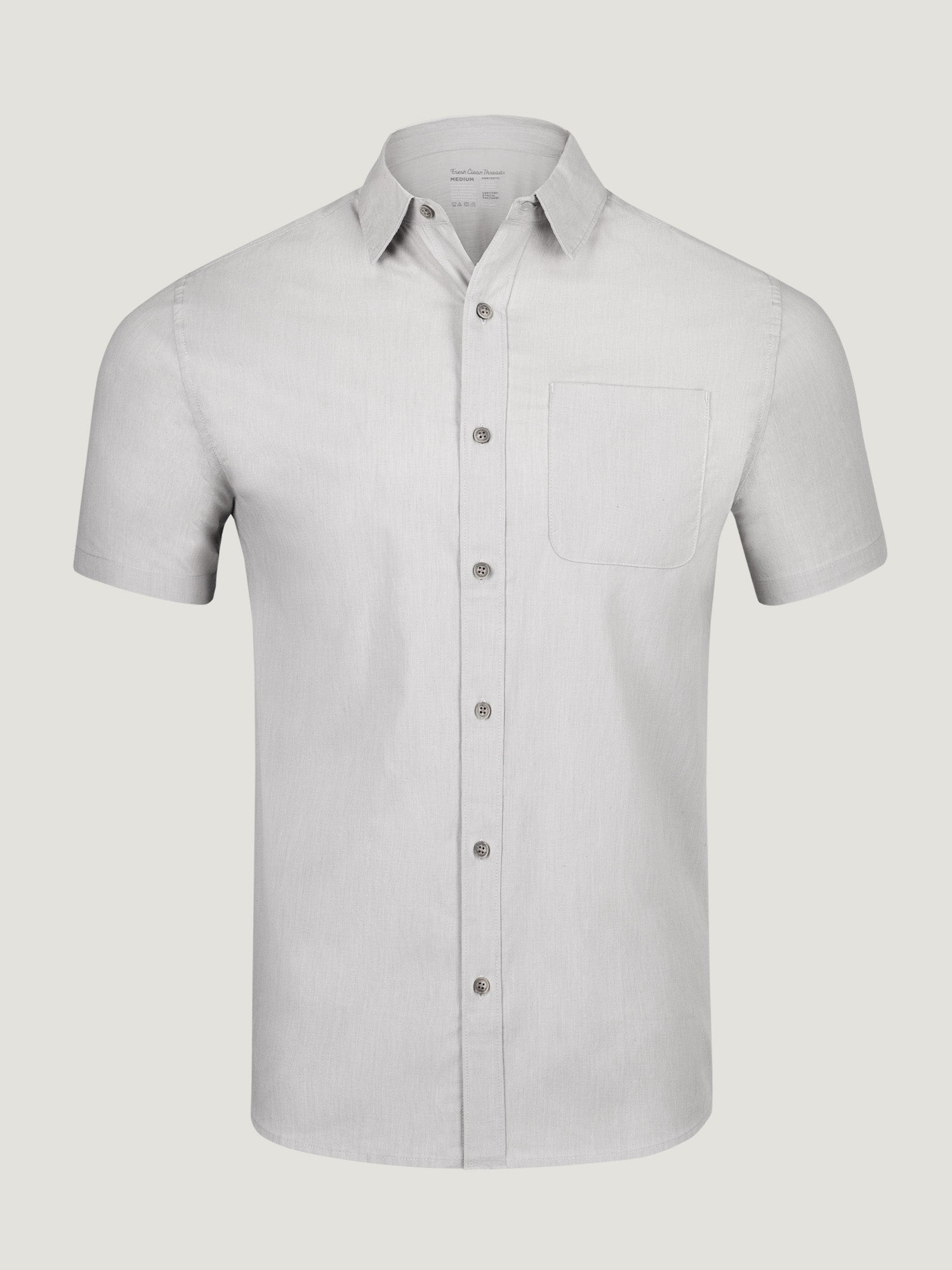  Vintage Grey Short Sleeve Stretch Button Up、mySite、ghnorth