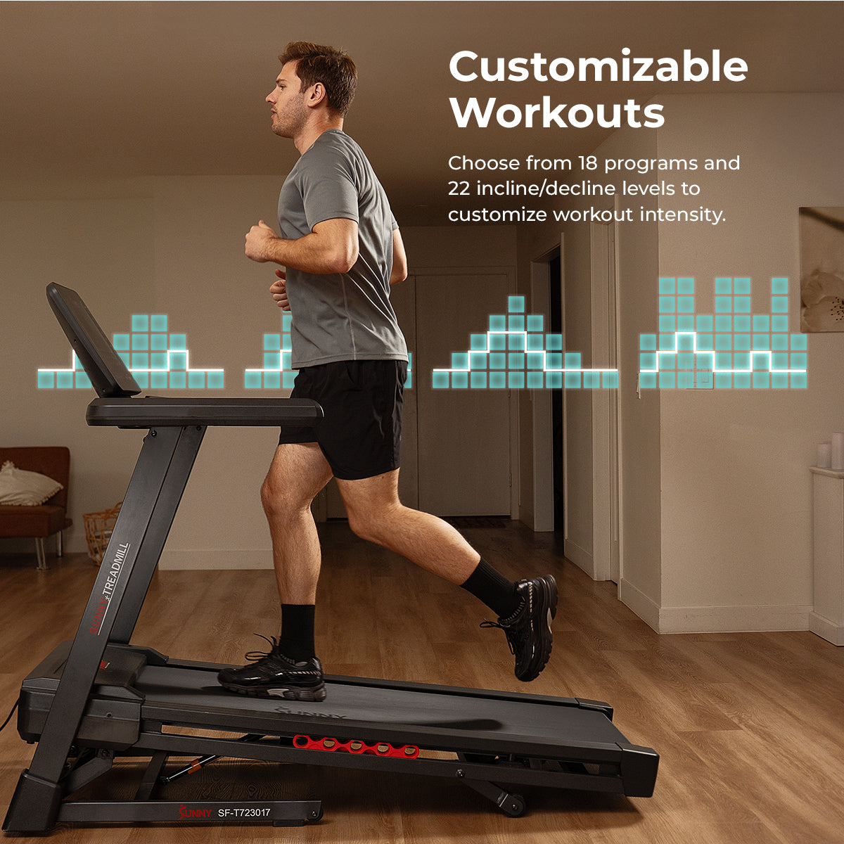  Excel Smart Incline/Decline 20” Deck Treadmill with 300LB Weight Capacity、mySite、ghnorth