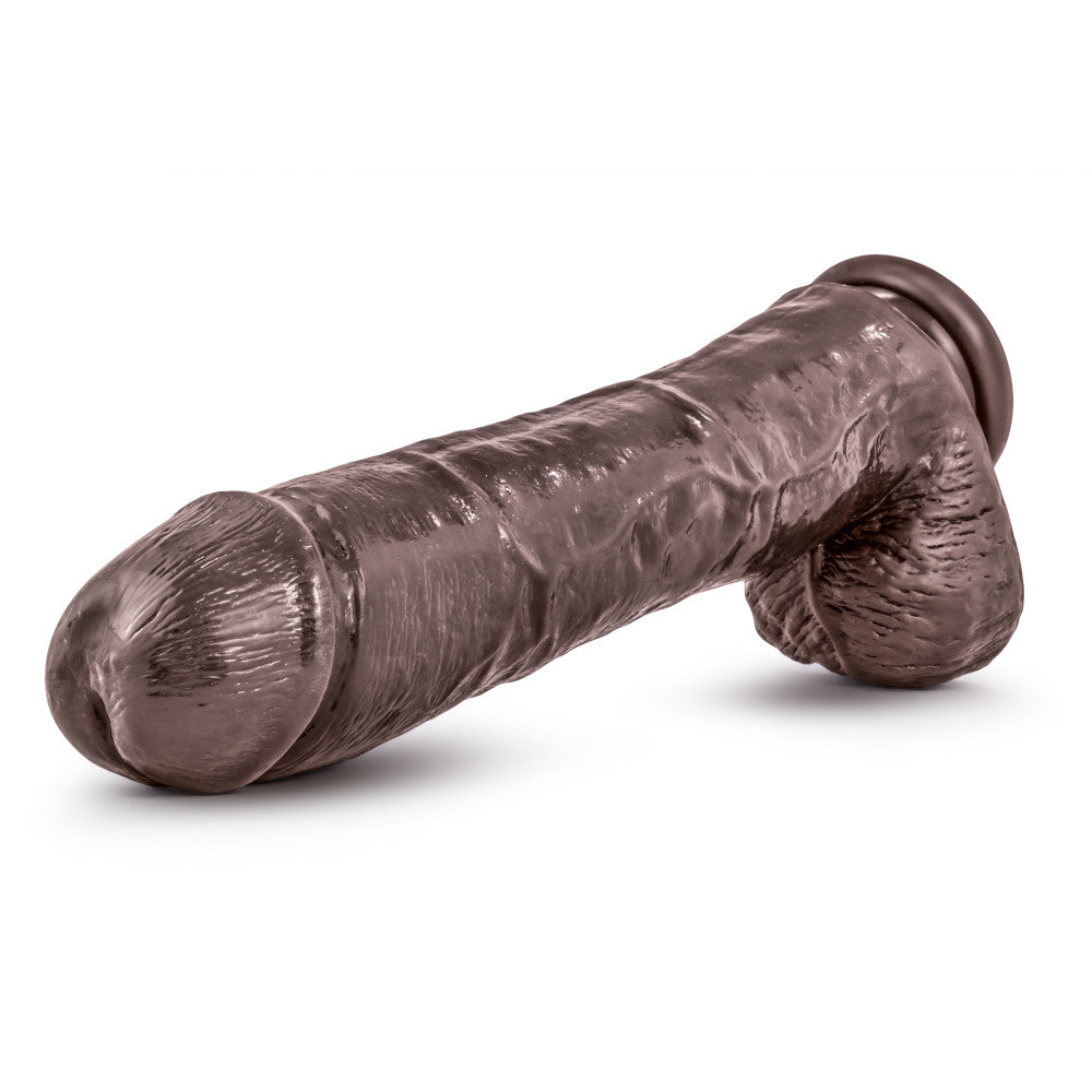 Dr. Skin By Blush® | Mr. Savage Realistic Chocolate 11-Inch Long Dildo With Balls & Suction Cup Base、mySite、bottomscart