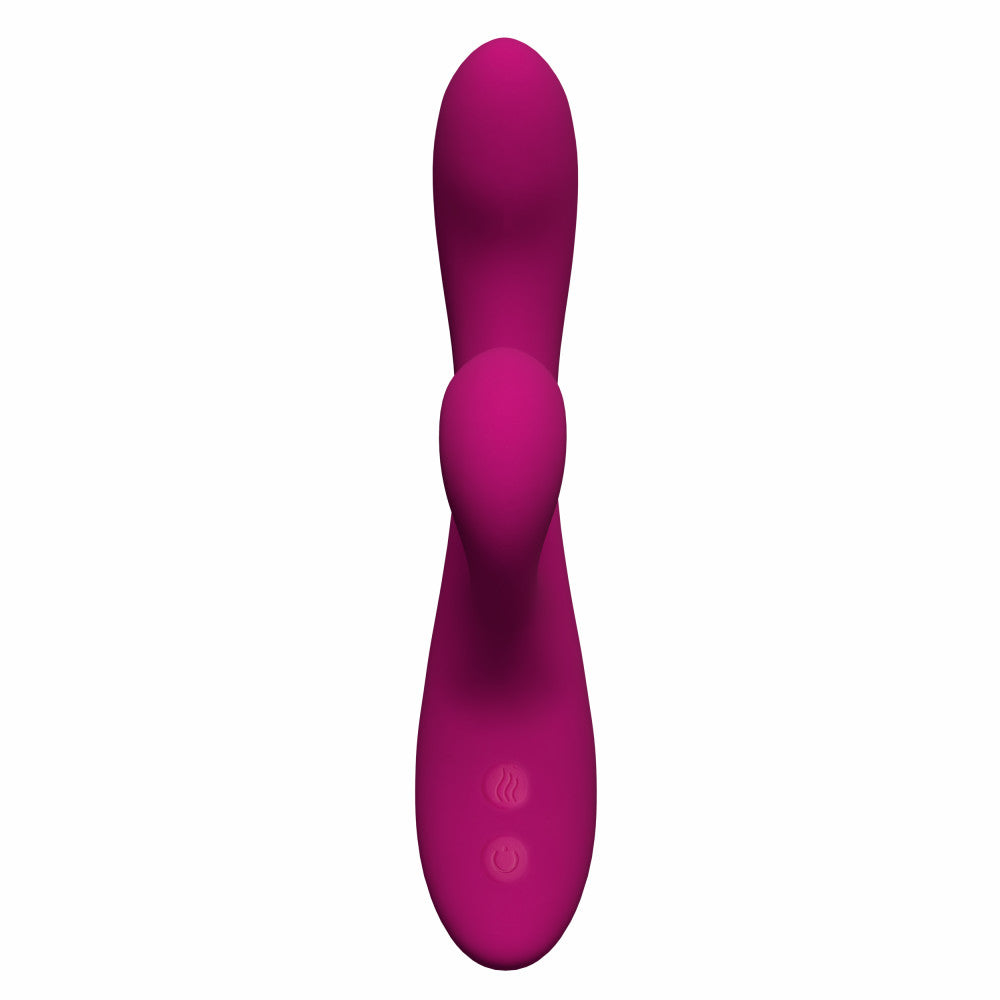 Blush Collection | Quinn 9 Inch Clitoral G-Spot Dual Stimulation Silicone Rabbit Vibrator With Auto Warming – Burgundy、mySite、bottomscart