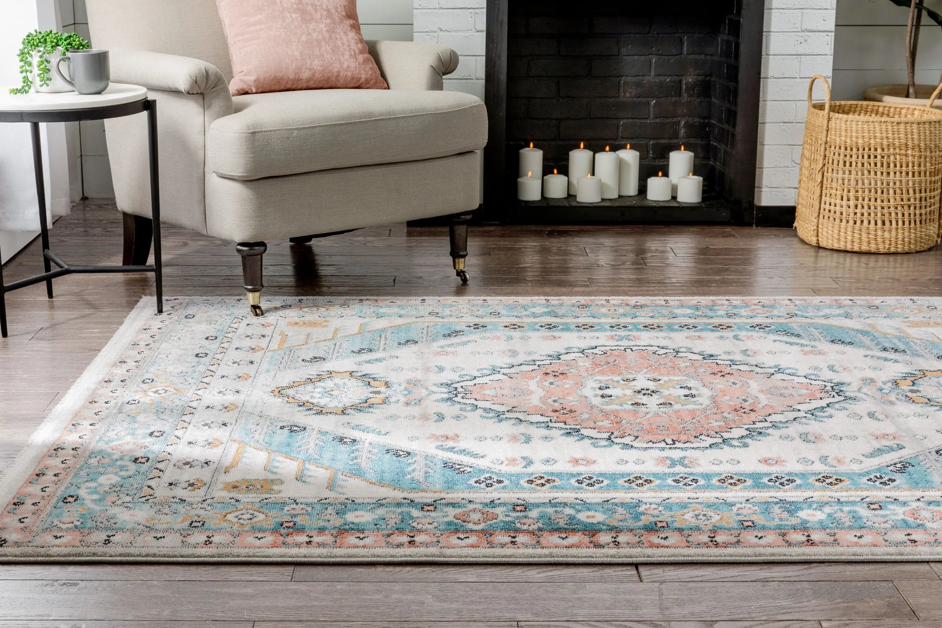 Jane Vintage Bohemian Aztec Tribal Blue Rug、mySite、gigharbornorthrealestate