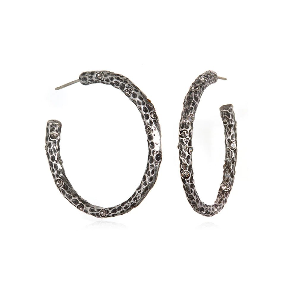  Silver 1.5 Pavia Crystal Hoop Earrings、mySite、elrpsem3k