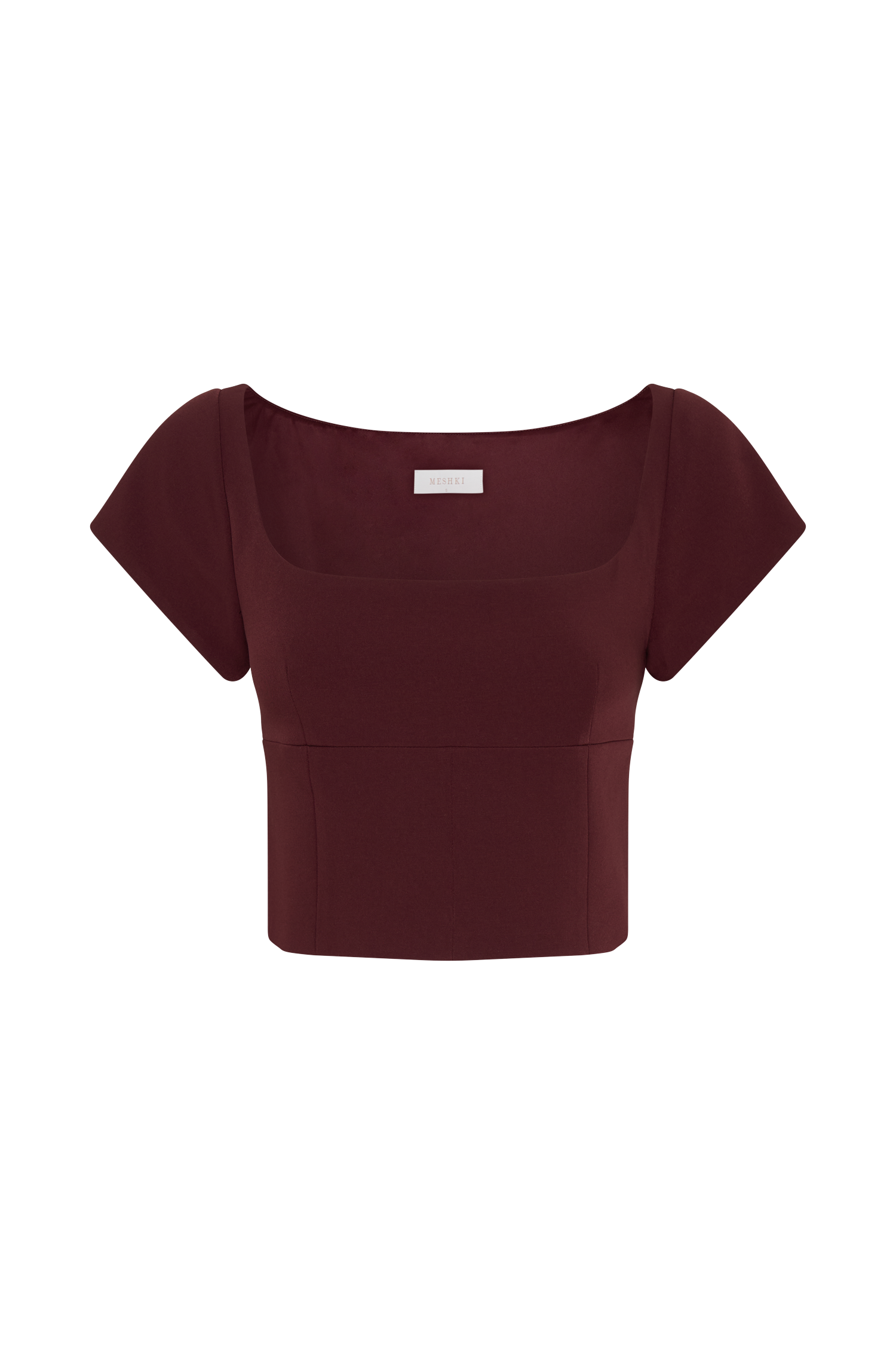 Ellis Cap Sleeve Longline Suiting Top - Mahogany、mySite、solidvoid