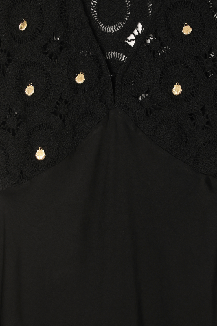 Black Crochet Shell Elodie Dress、mySite、solidvoid