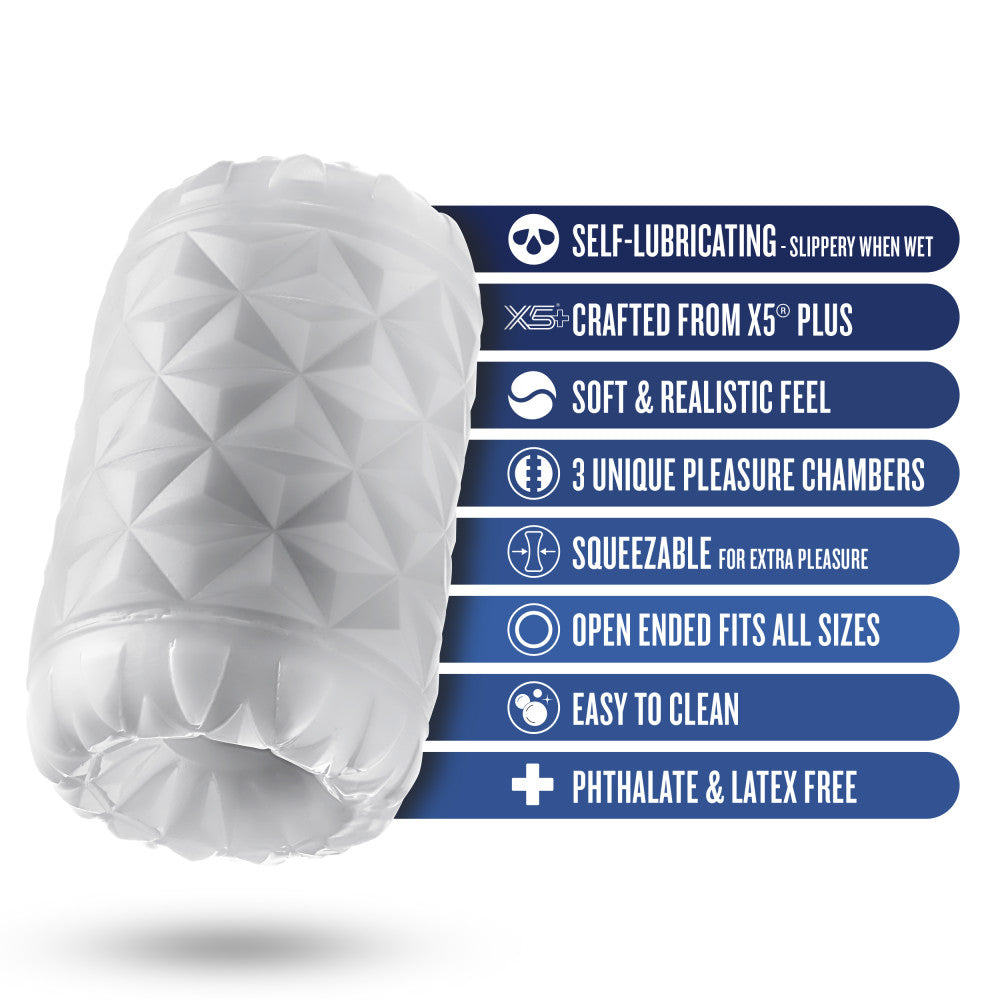 Rize! By Blush® | Reakt Self-Lubricating Pocket Stroker - Made With Ultra Soft X5® Plus - 3 Erotic Chambers - White、mySite、bottomscart