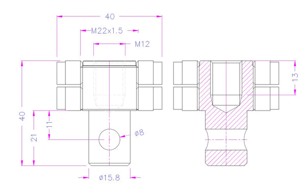 Eye end dimensions