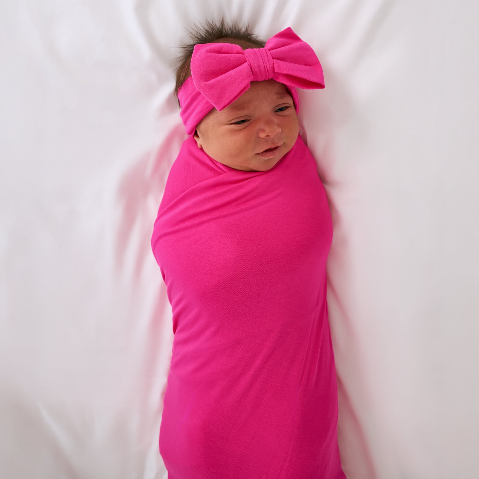 Mighty Magenta Swaddle & Luxe Bow Headband Set、mySite、g9winljtr