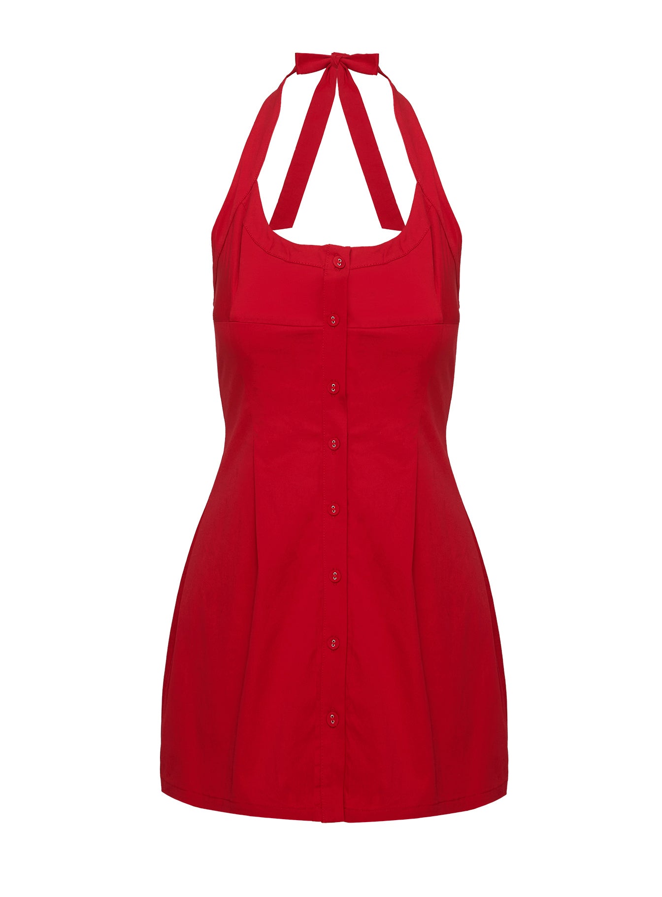 Mallorie Halter Mini Dress Red、mySite、solidvoid