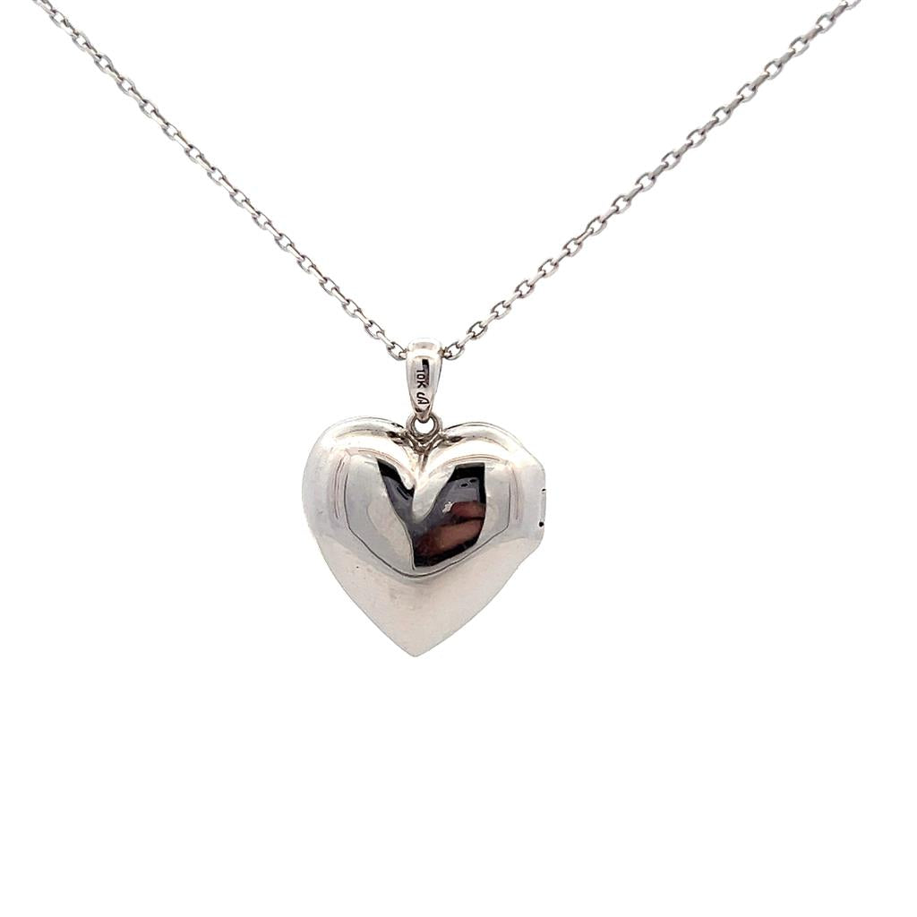 Estate 10K Rose & White Gold Garnet Heart Locket Necklace、mySite、botmansion